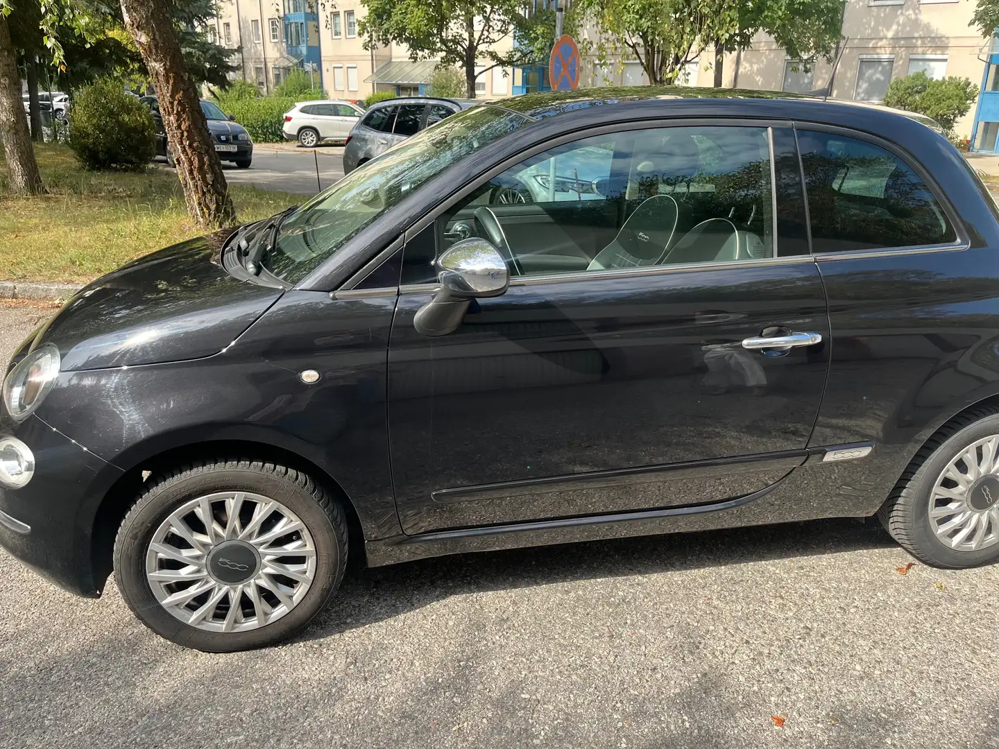 Fiat 500 1.2 Lounge – Panoramadach, Alufelgen, Servicegepflegt, Top Zustand Schwarz - 2