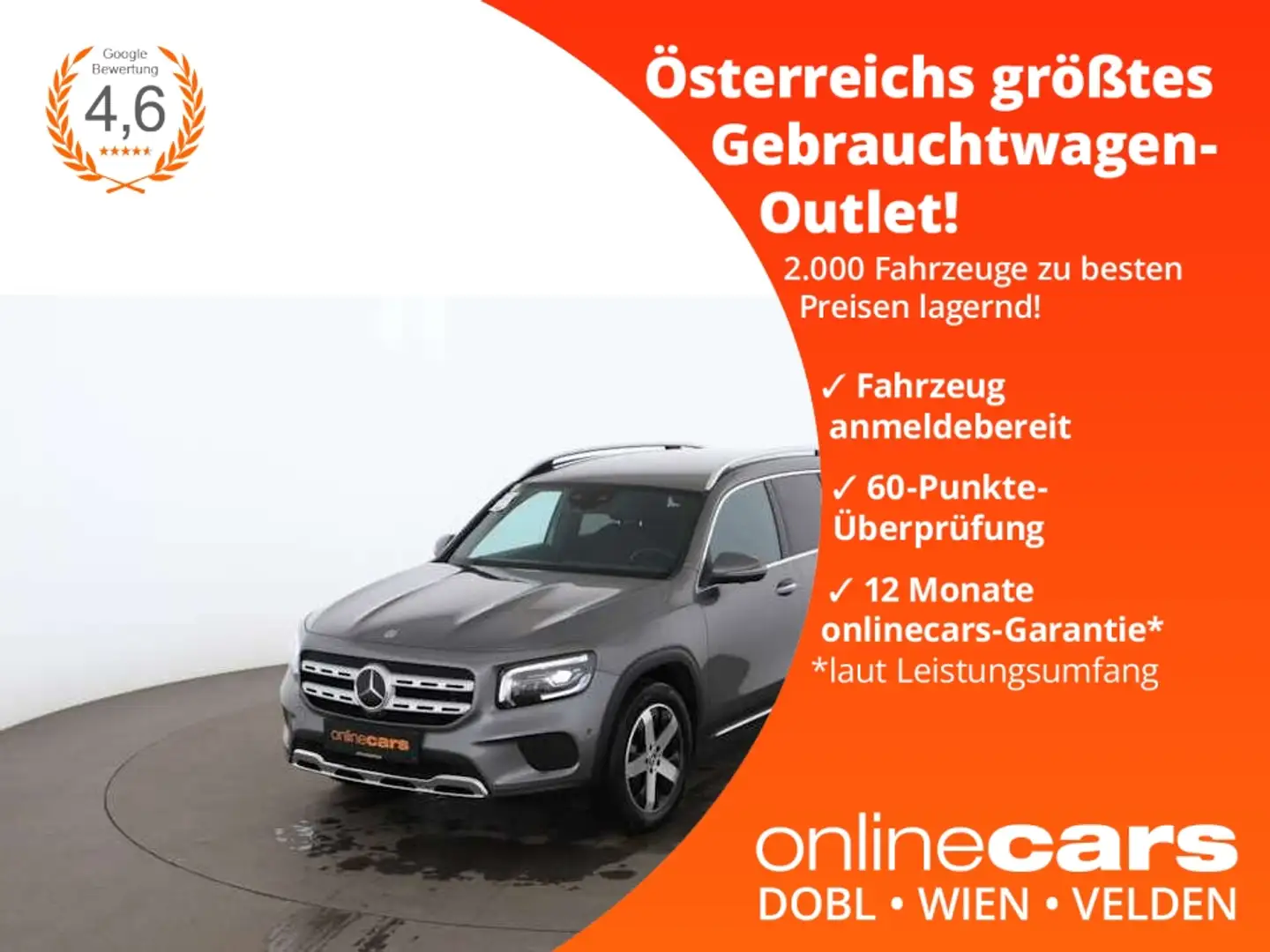 Mercedes-Benz GLB 220 d Progressive 4Matic Aut LED AHK 360-CAM Šedá - 1