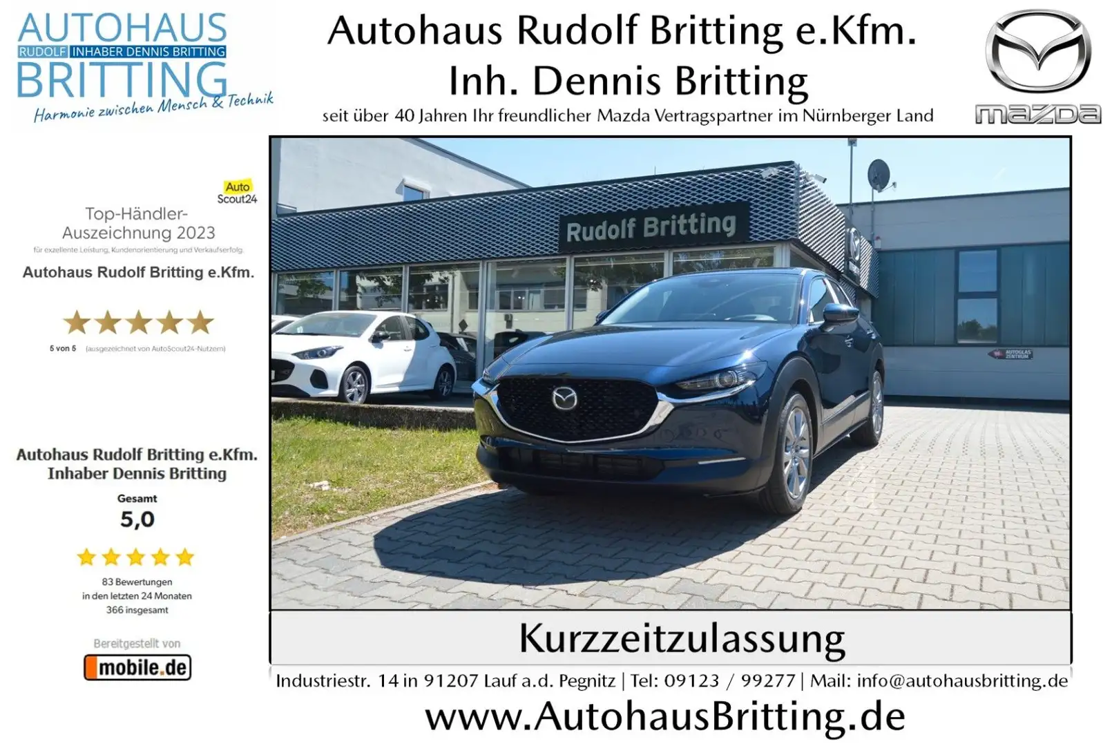 Mazda CX-30 SKYACTIV 140PS 6AG Exclusive Navi PDC SHZ Bleu - 1