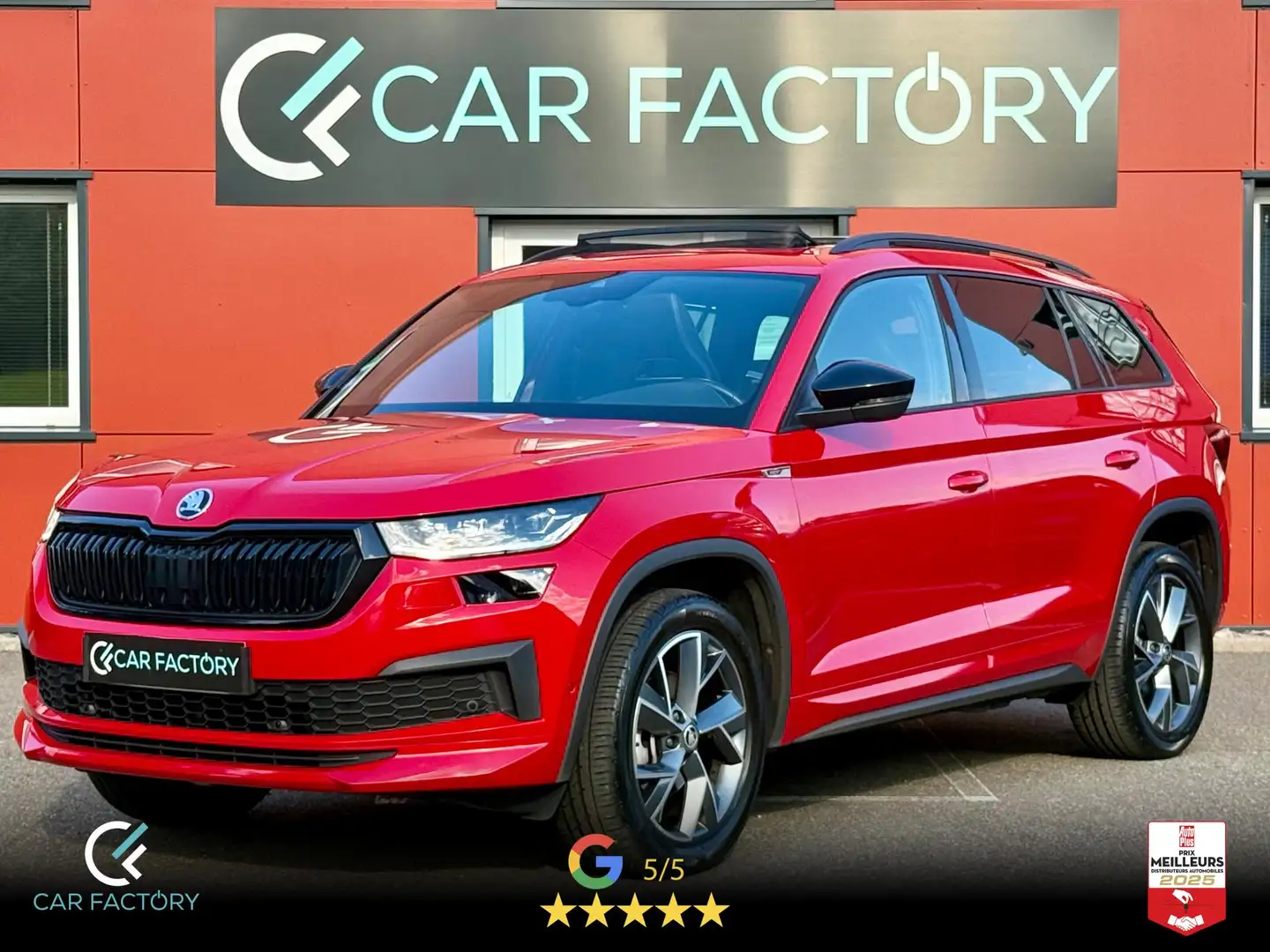 Skoda Kodiaq Kodiaq TSI 150 DSG 7places Sportline 1ère Main Toit Pano Attelage Garantie 09/2027 Rojo - 1