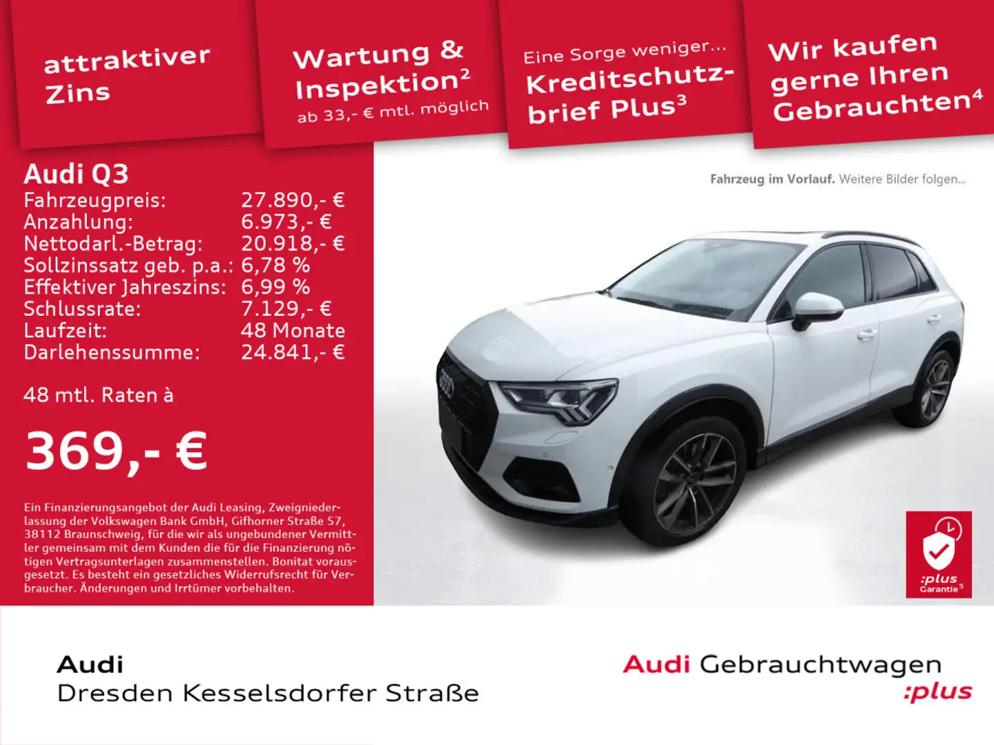 Audi Q3 advanced 40 TFSI quattro 140(190) kW(PS) S tr Weiß - 1
