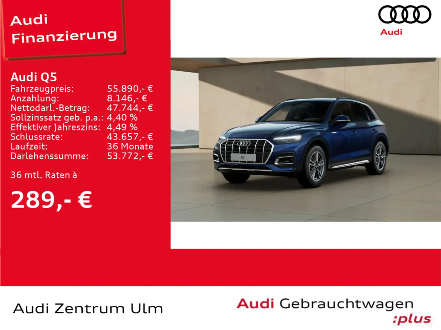Audi Q5 advanced 45 TFSI quattro S tronic AHK NAV+ Blau - 1