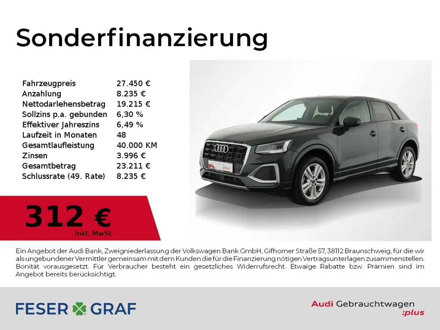 Audi Q2 35 TFSI S tronic adv Pano,Kamera,LED,Navivorbereit Grau - 1