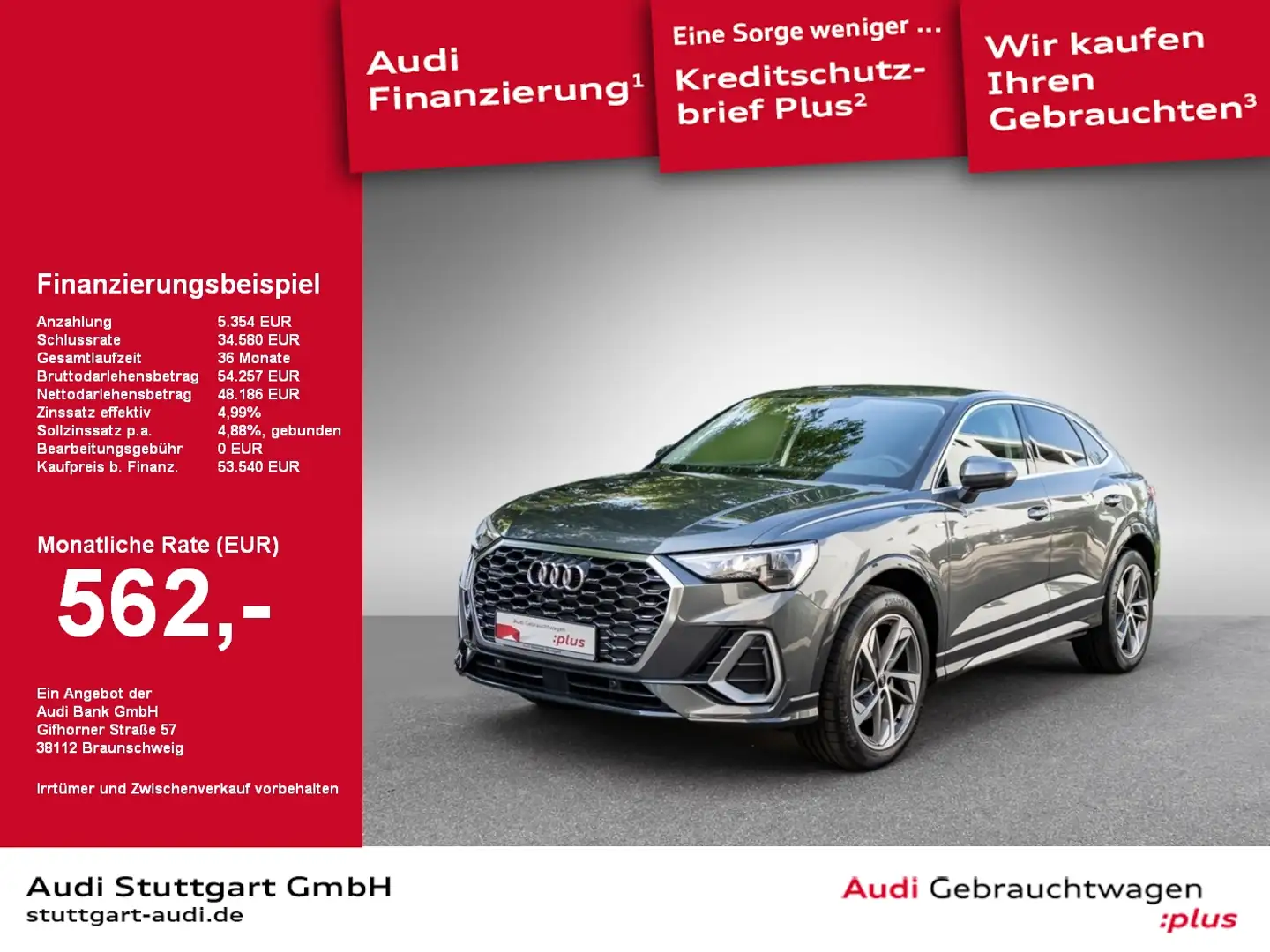 Audi Q3 Sportback 45 TFSI qu S line Assistenzpaket Grau - 1