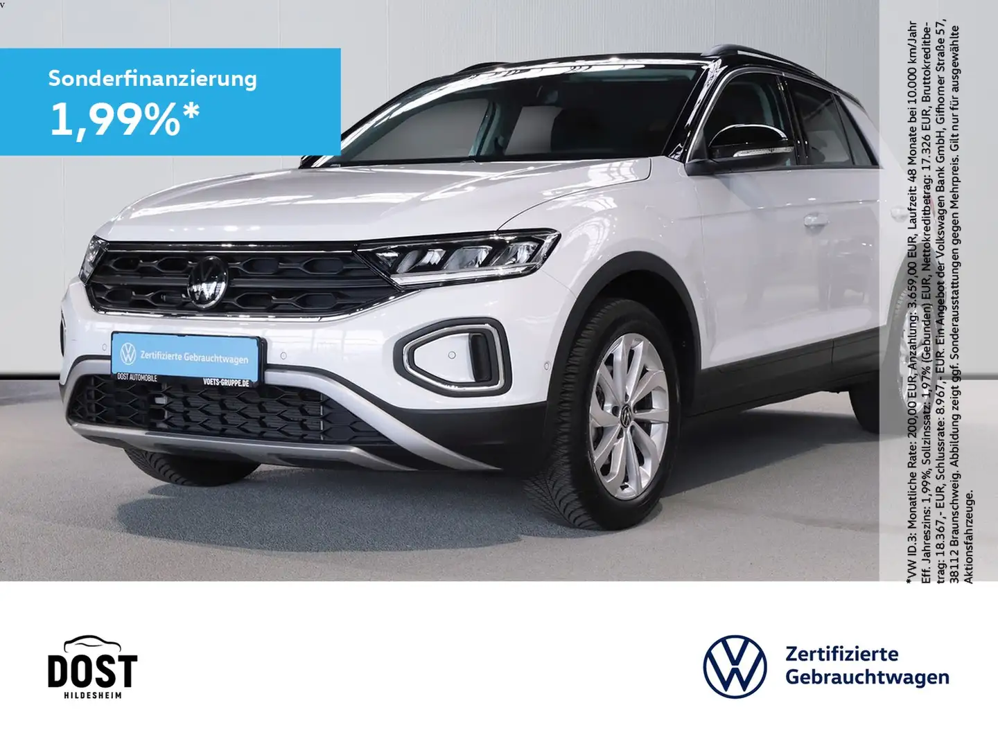 Volkswagen T-Roc 1.0 TSI Life DAB+KLIMA+LED+NAVI+SHZ Weiß - 1