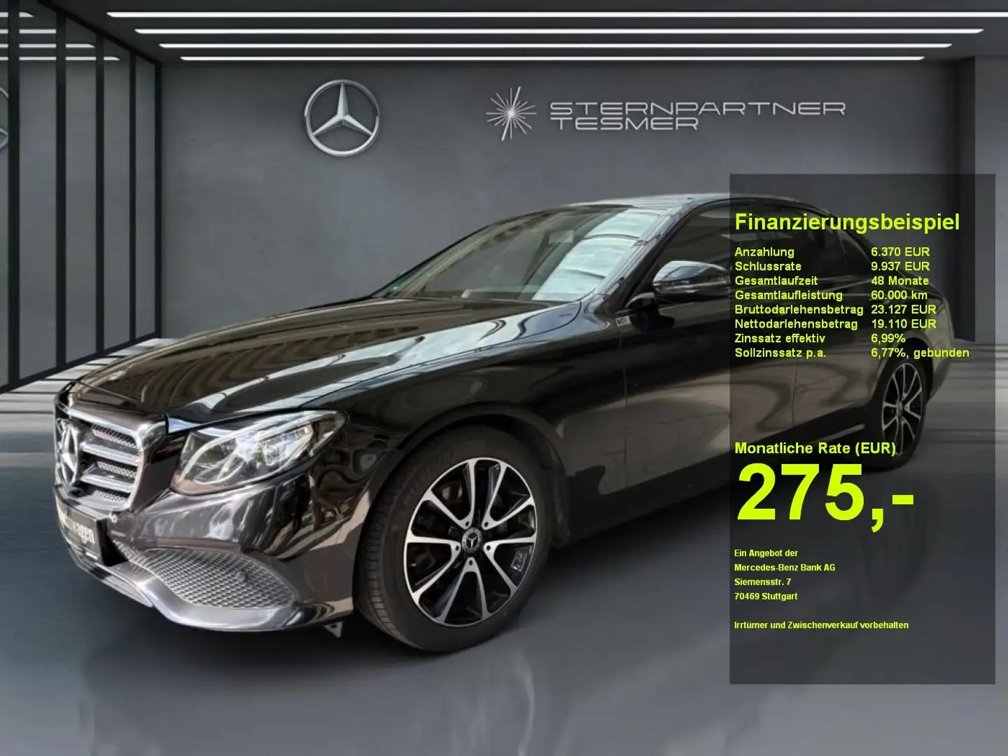 Mercedes-Benz E 200 AVANTGARDE+NIGHT+S.DACH+KAMERA+NAV Чёрный - 1