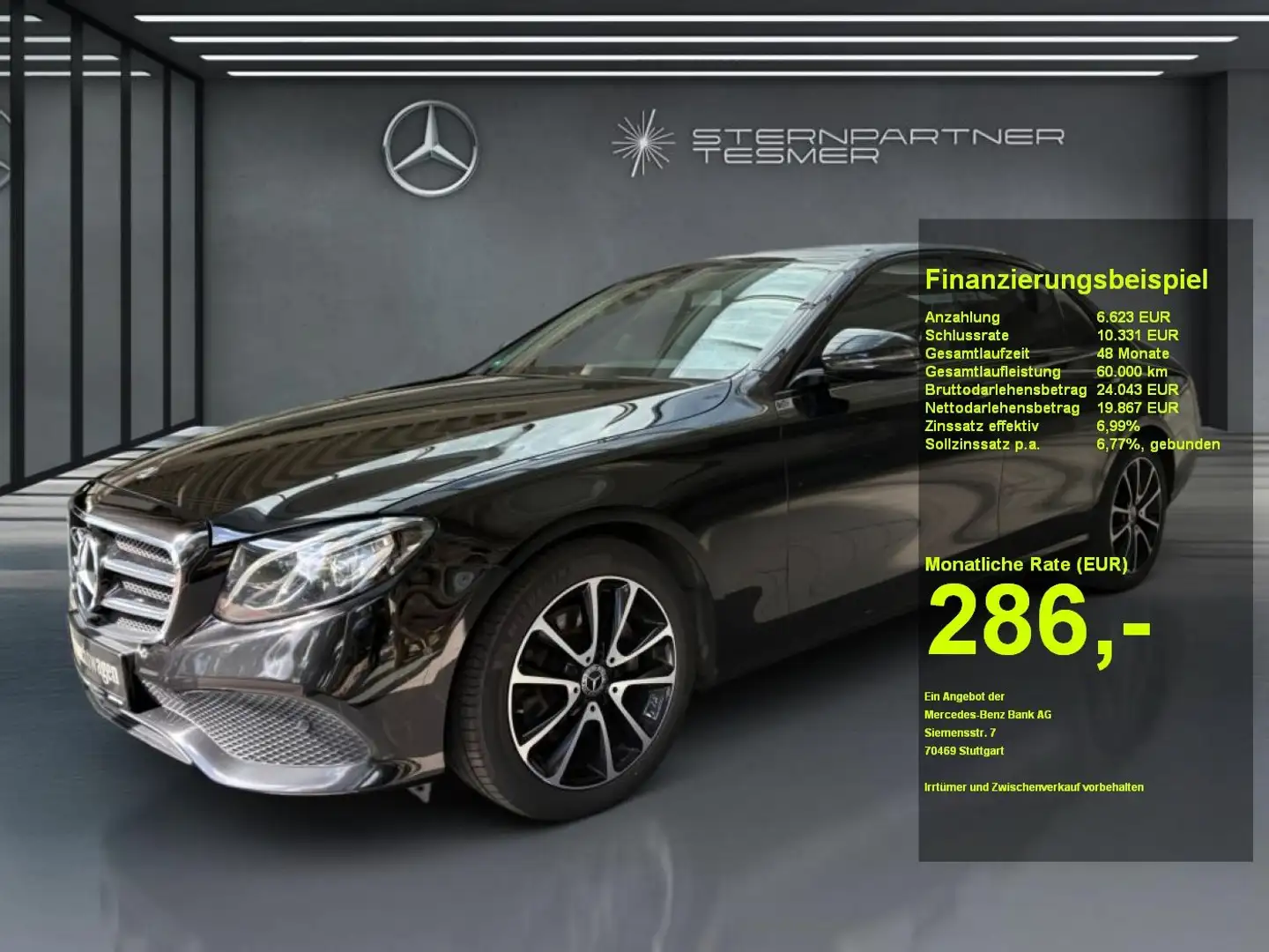 Mercedes-Benz E 200 AVANTGARDE+NIGHT+S.DACH+KAMERA+NAV Zwart - 1