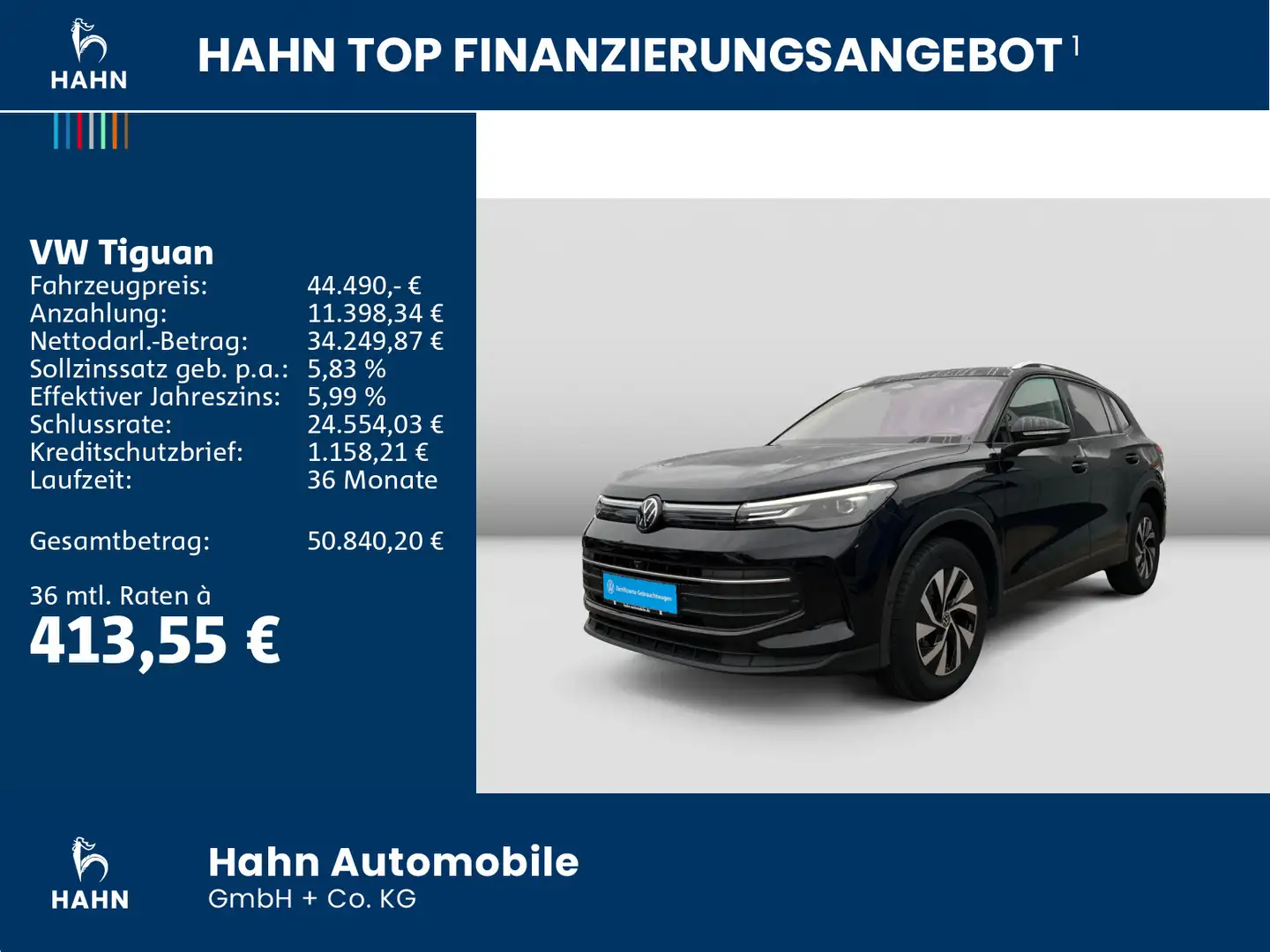 Volkswagen Tiguan 2.0TDI DSG 4Mo Life 360° AHK LED Standhei Schwarz - 2