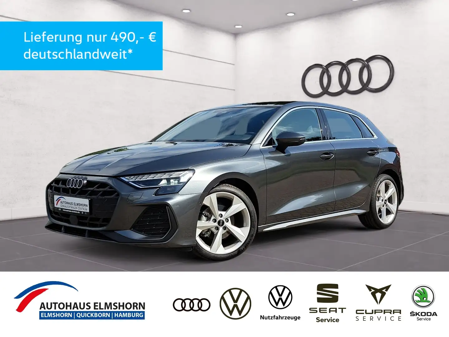Audi A3 Sportback S line 35 TDI S tronic PANO APP MATRIX Gris - 1