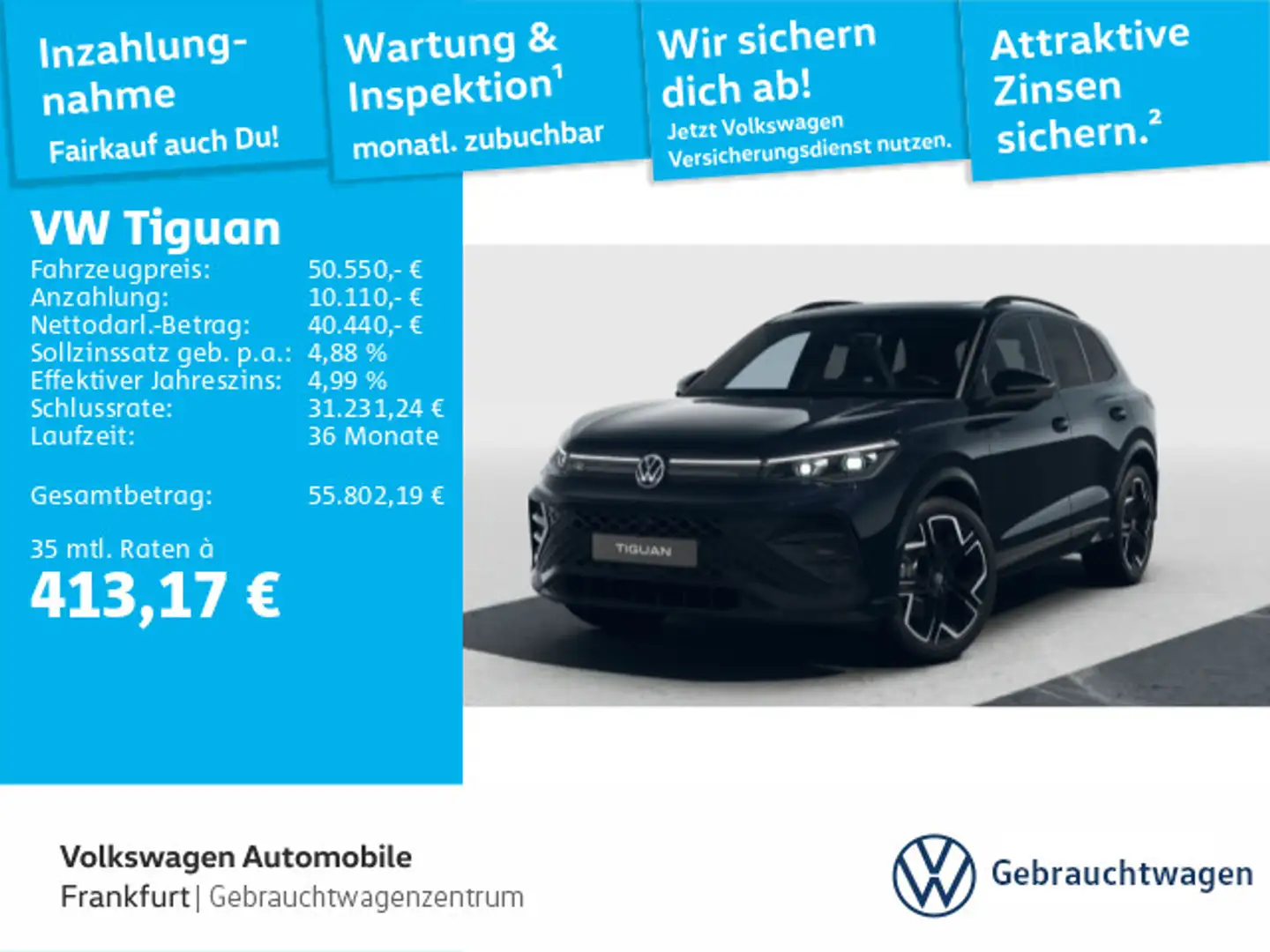 Volkswagen Tiguan 2.0 TSI DSG 4Motion R-Line Navi IQ.Light Schwarz - 1