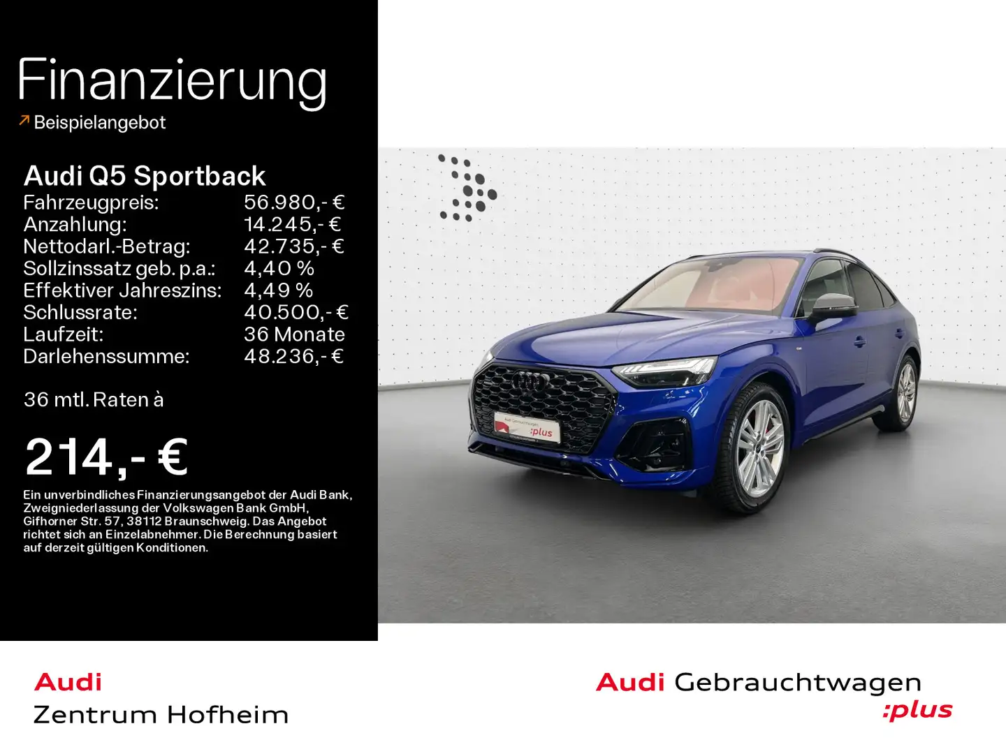 Audi Q5 40 TFSI qu S line sport edition S t Blau - 1