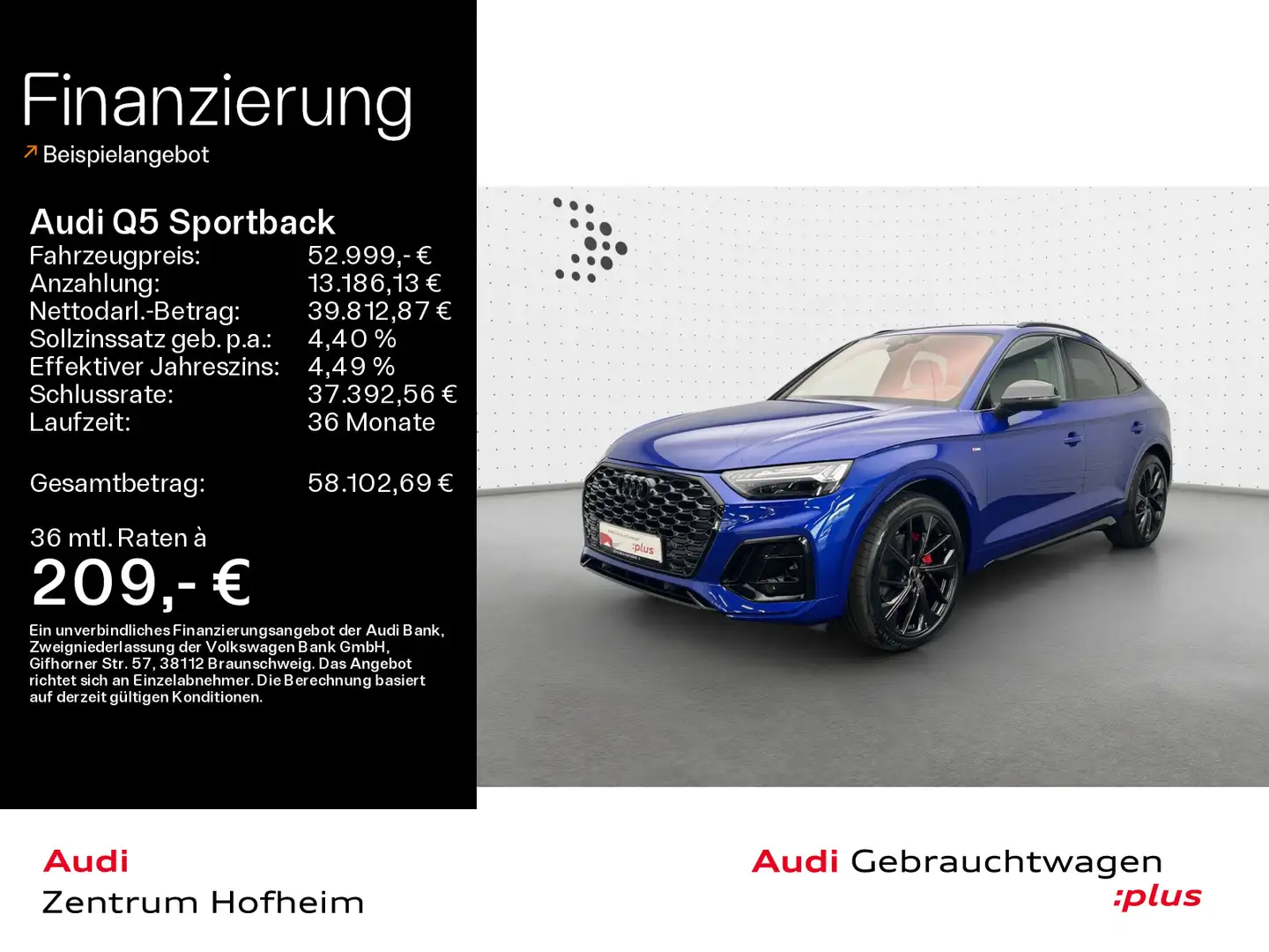 Audi Q5 40 TFSI qu S line sport edition S t Blau - 1