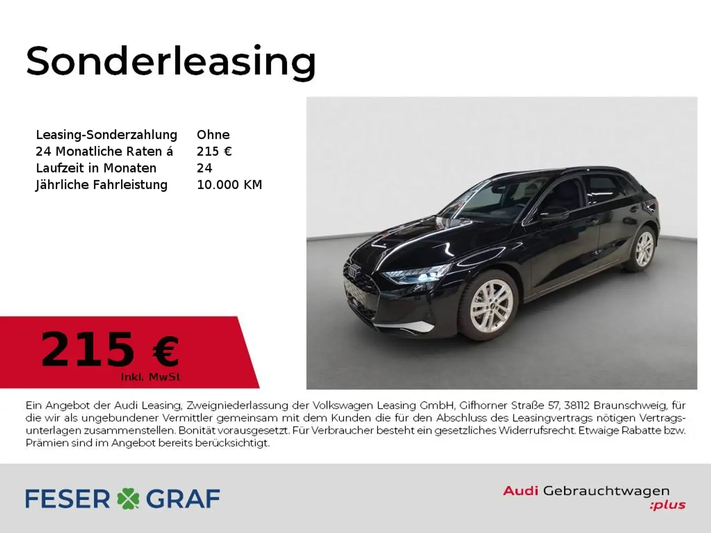 Audi A3 30 TFSI 6-Gang - KAMERA - NAVI -ACC Schwarz - 1