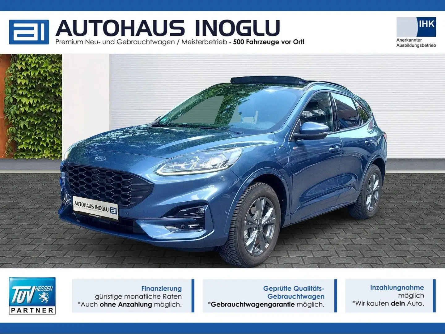 Ford Kuga 2.5 PHEV*ST-Line*Pano*HuD*RKam*LED*Navi*Shz Blau - 1