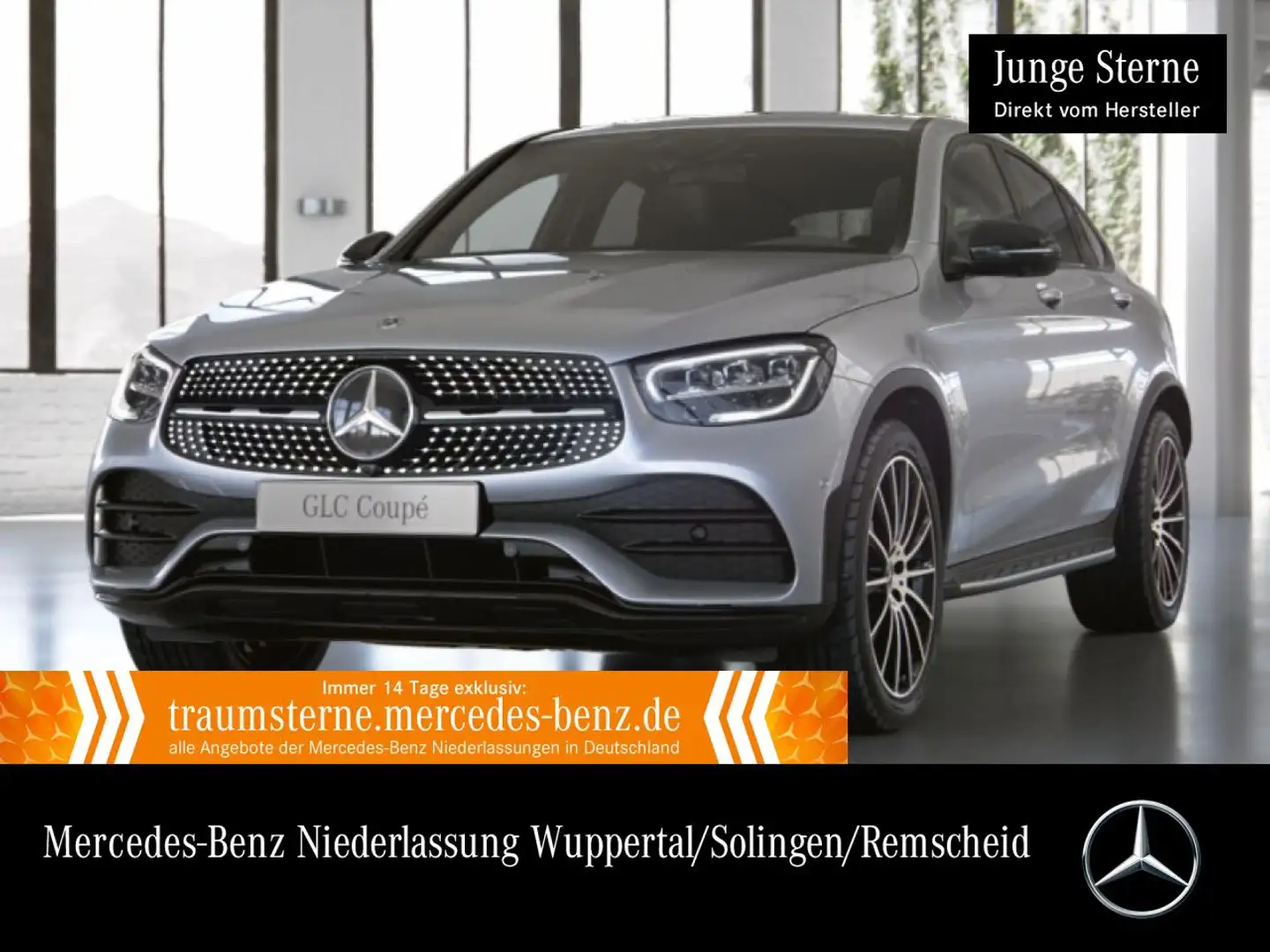 Mercedes-Benz GLC 400 d Coupé 4M AMG+NIGHT+360+AHK+LED+STHZG+9G Silber - 1