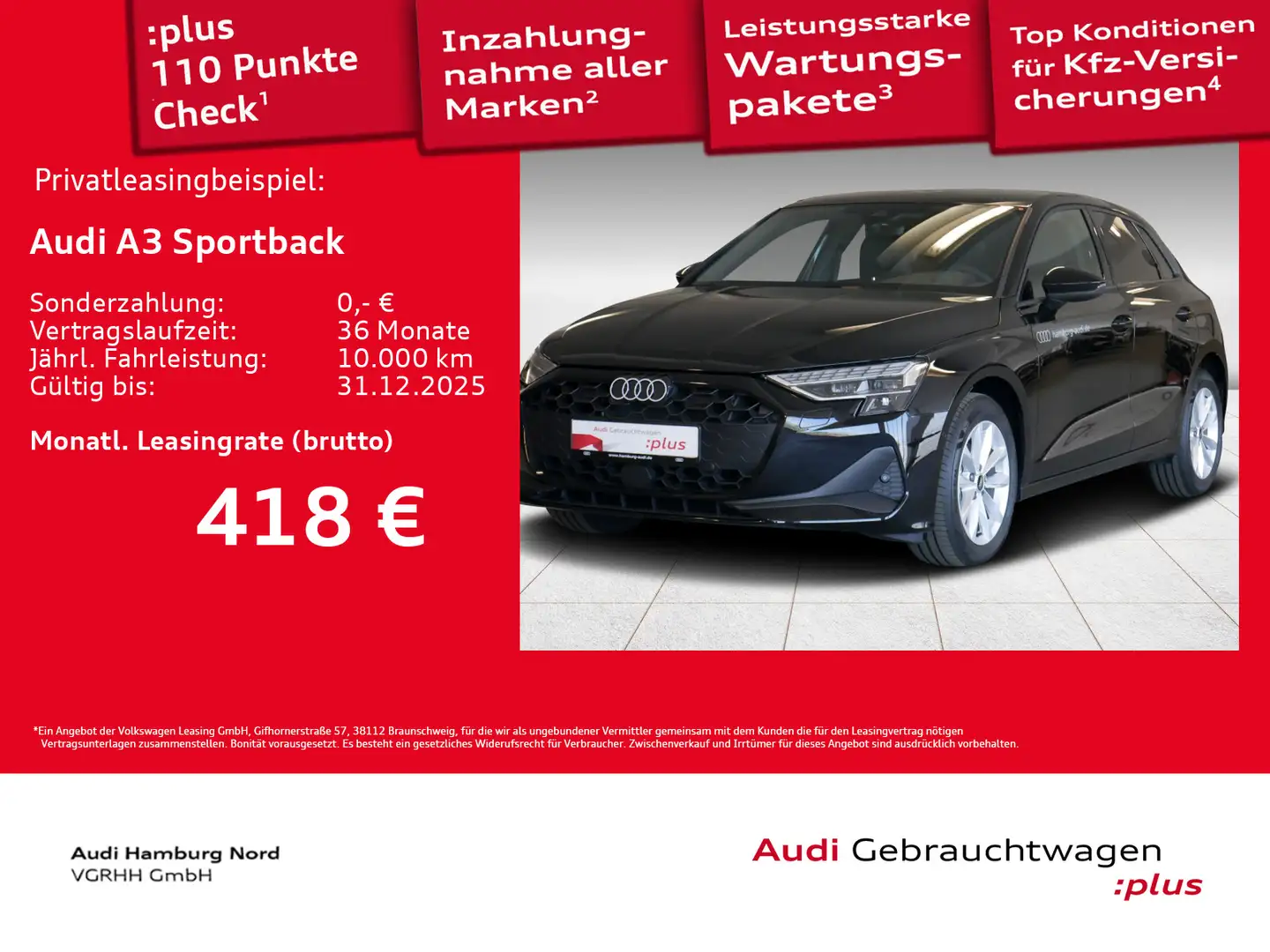Audi A3 35 TDI S tronic Klima Sitzhzg LED Schwarz - 1