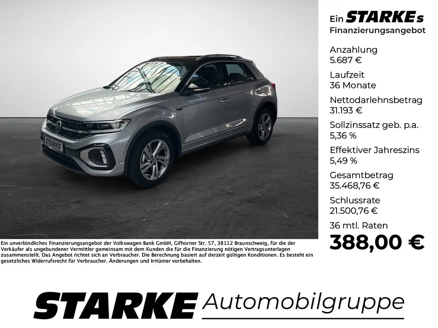 Volkswagen T-Roc 1.5 TSI DSG R-Line Argent - 1