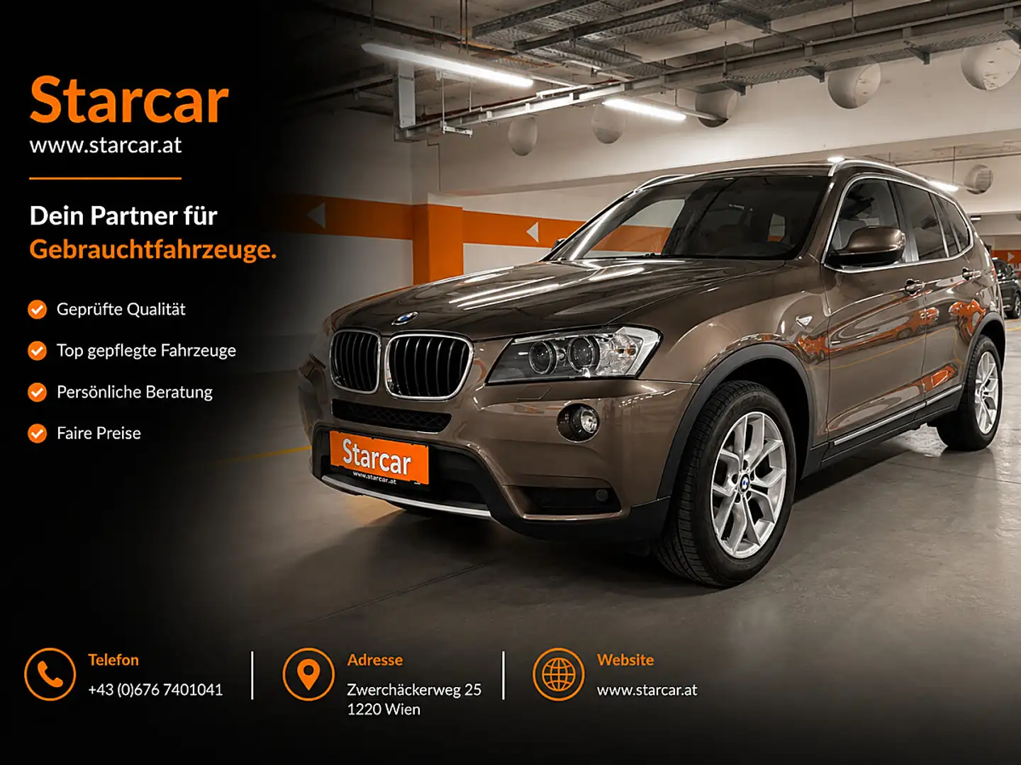 BMW X3 xDrive20d*1.BESITZ*VOLLLEDER*RÜCKFAHRKAMERA* Braun - 1