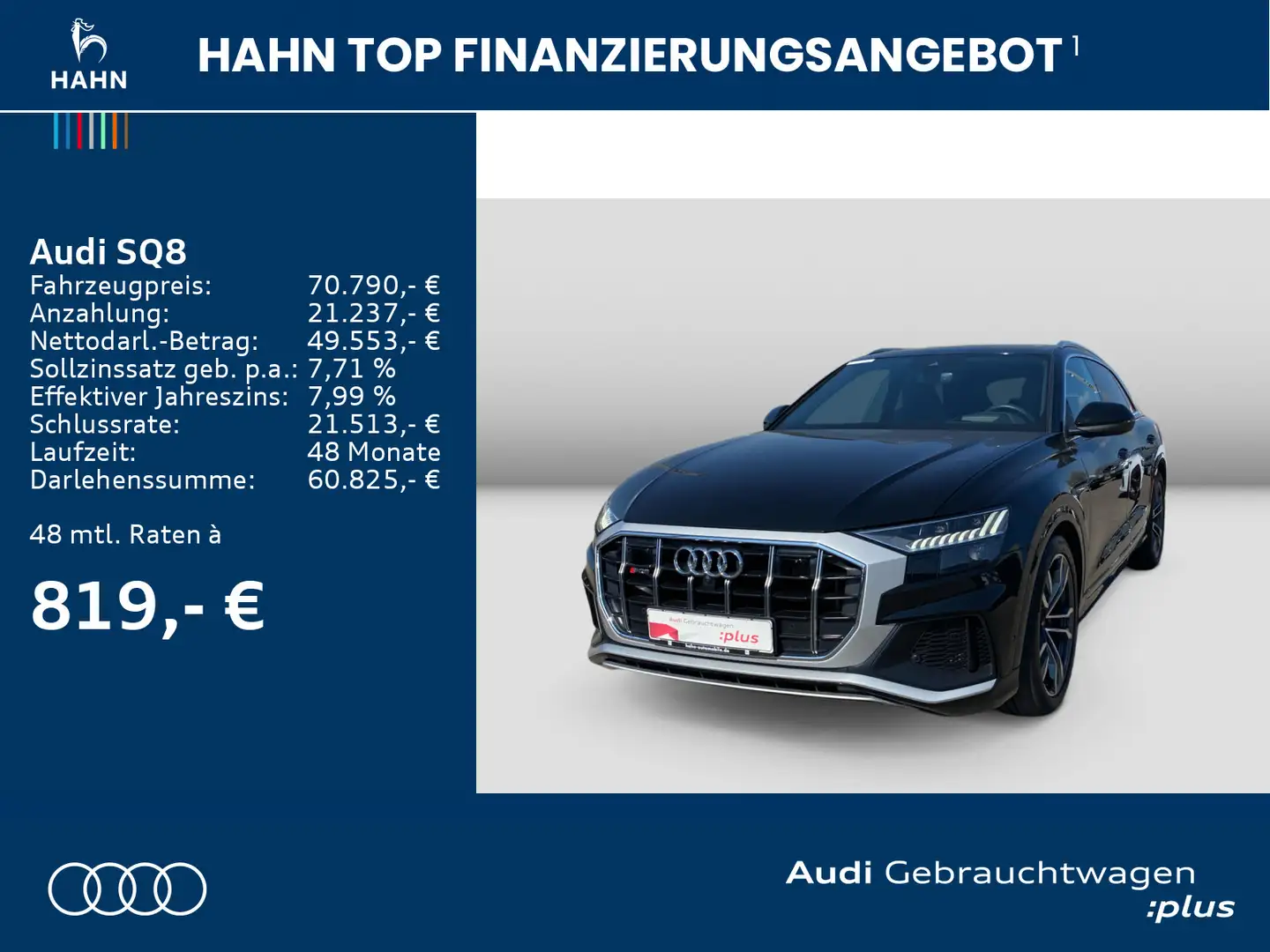 Audi SQ8 4.0TFSI qua S-Trc HUD B&O 360° Matrix Schwarz - 2