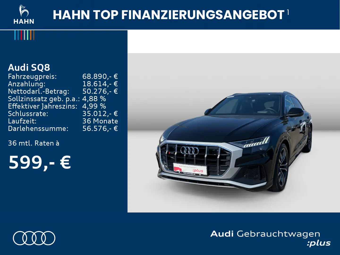 Audi SQ8 4.0TFSI qua S-Trc HUD B&O 360° Matrix Schwarz - 2