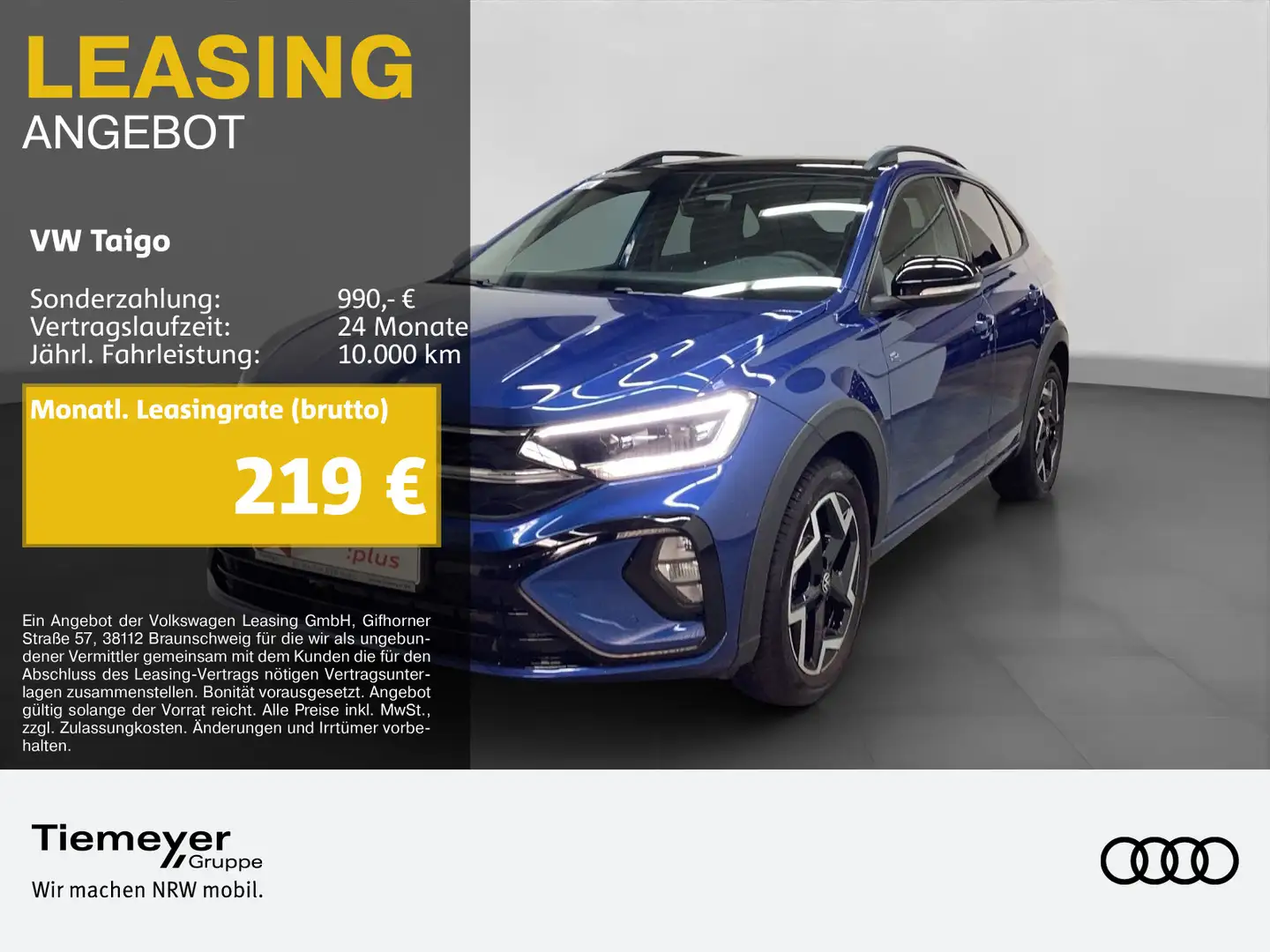 Volkswagen Taigo 1.0 TSI DSG R-LINE BLACK ROOF IQ.LIGHT LM1 Blau - 1