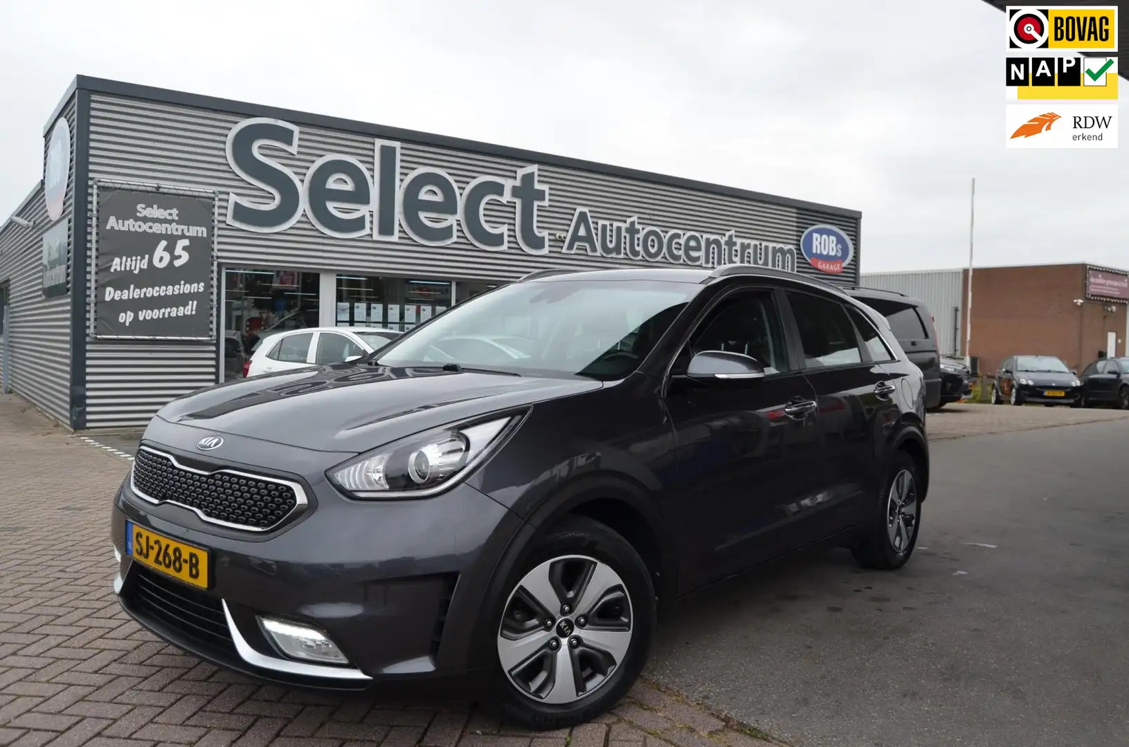 Kia Niro 1.6 GDi Hybrid DynamicLine|1/2 LEDER| NAVI| LMW|NL Grijs - 1