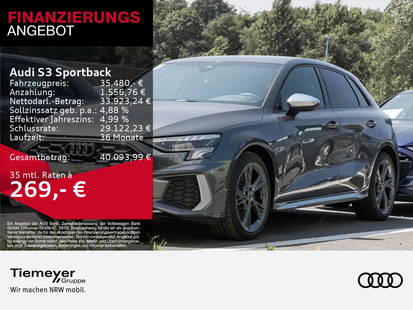 Audi S3 2.0 TFSI Q LED SPORTSITZE GRA Grau - 1