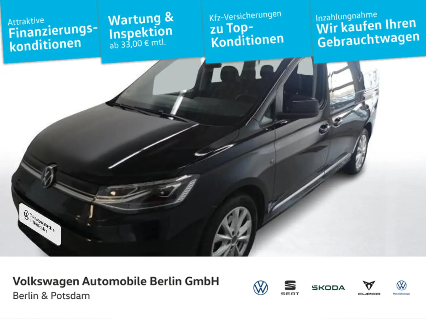 Volkswagen Caddy 1.5 TSI DSG Style NAVI AHK R-KAM Schwarz - 1