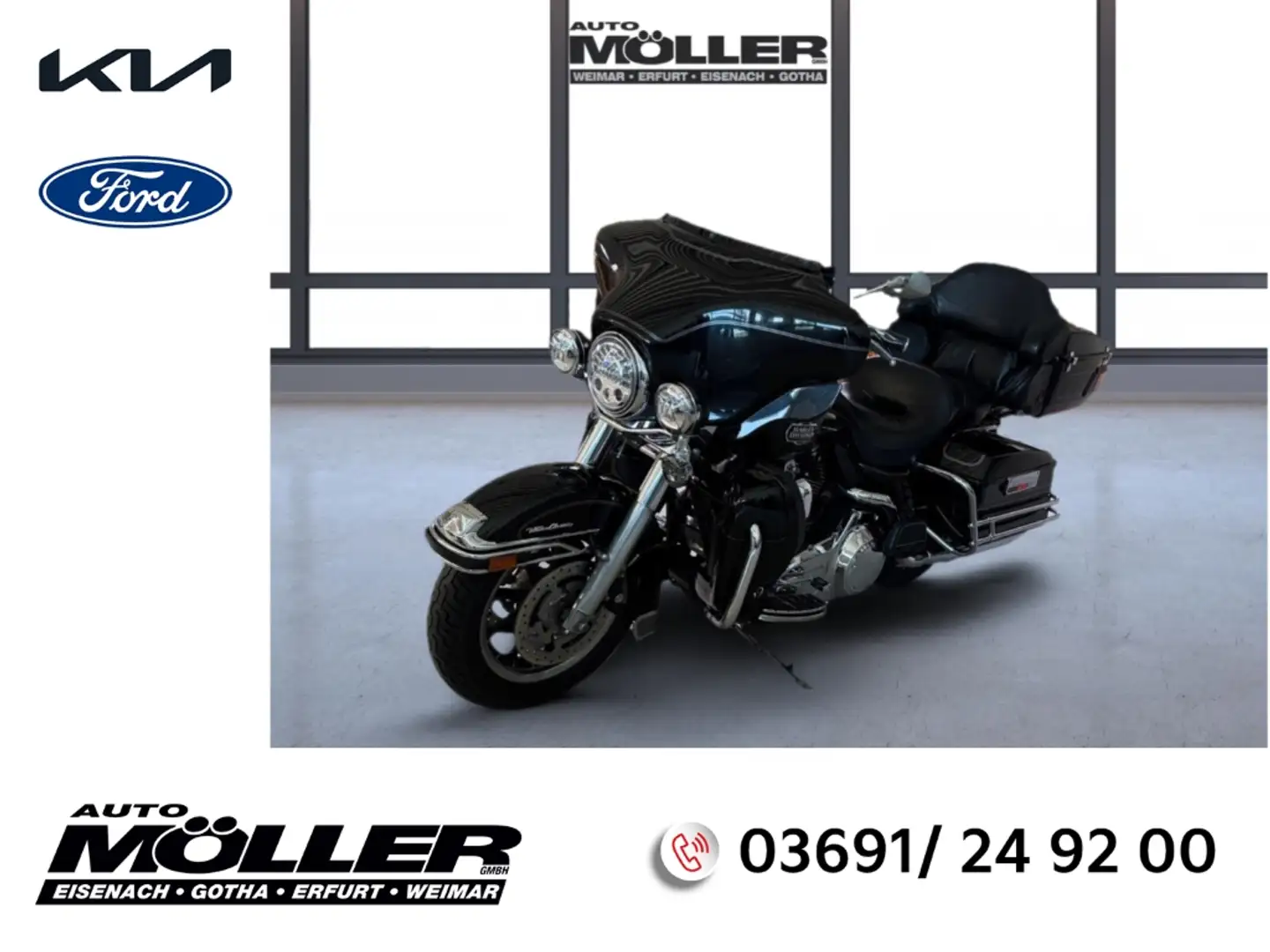 Harley-Davidson Electra Glide Ultra Classics Leder LED Temp Tel.-Vorb. Freisprec Negru - 1