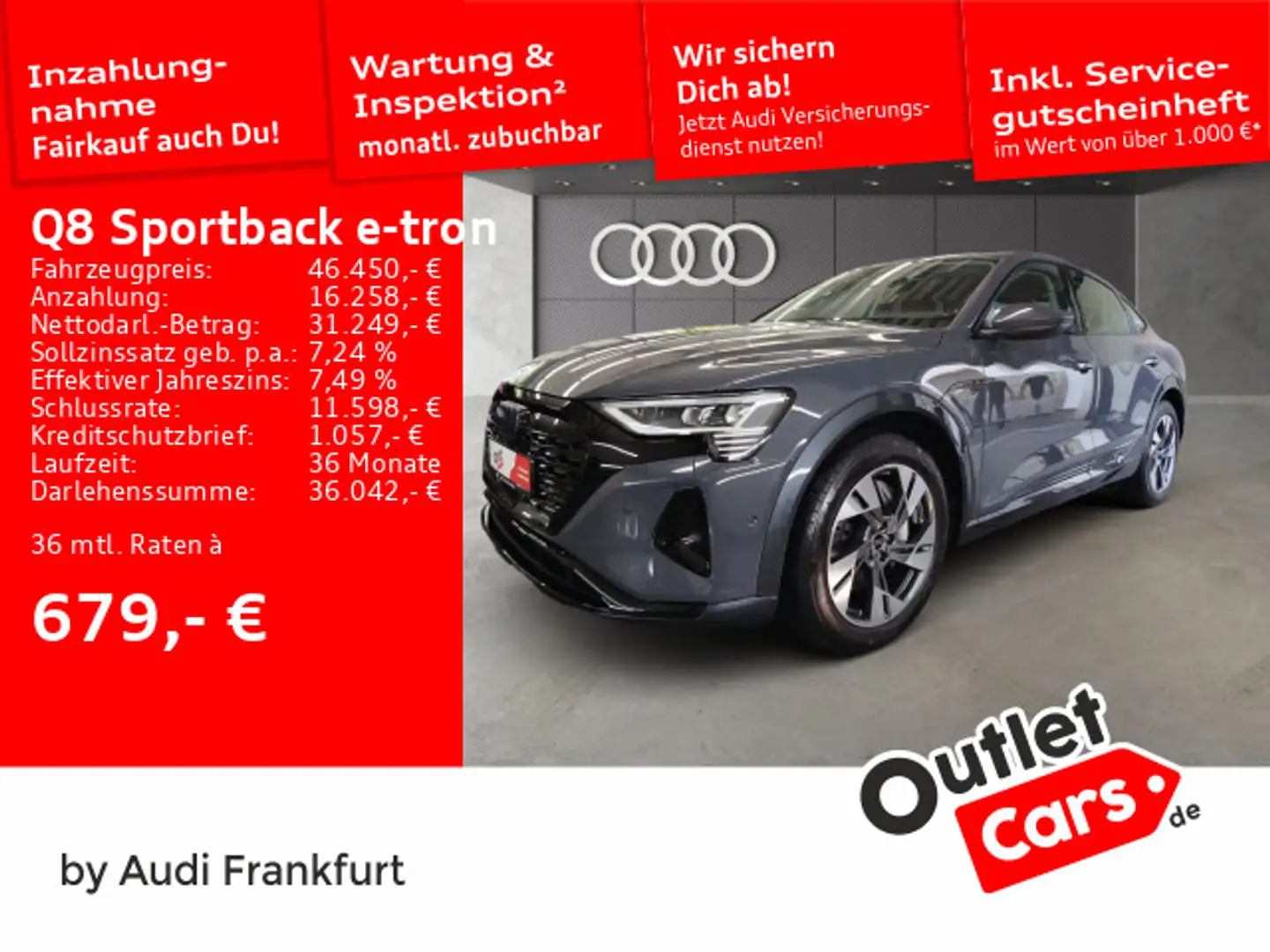 Audi Q8 e-tron 50 quattro advanced MatrixLE Grau - 1