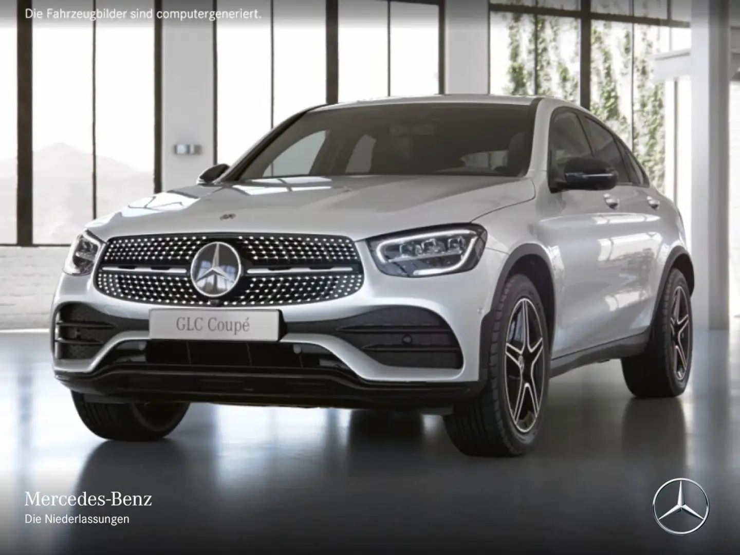 Mercedes-Benz GLC 400 d Coupé 4M AMG+NIGHT+360+AHK+LED+STHZG+9G Weiß - 2