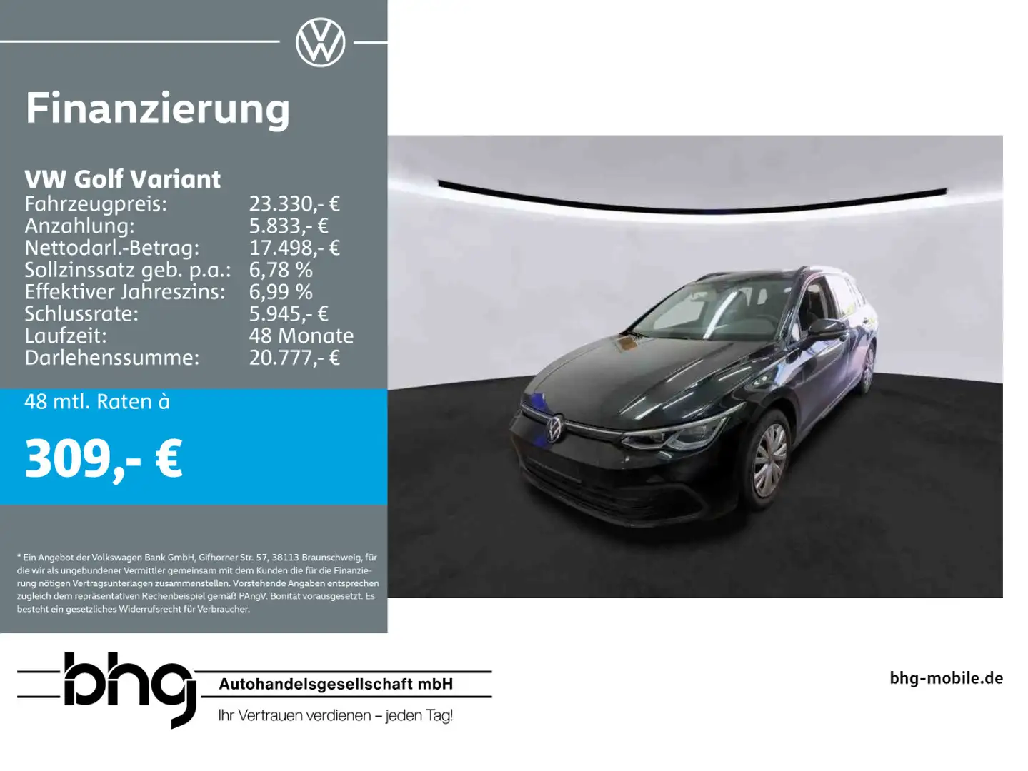 Volkswagen Golf Variant 1.5 eTSI OPF DSG Life Schwarz - 1