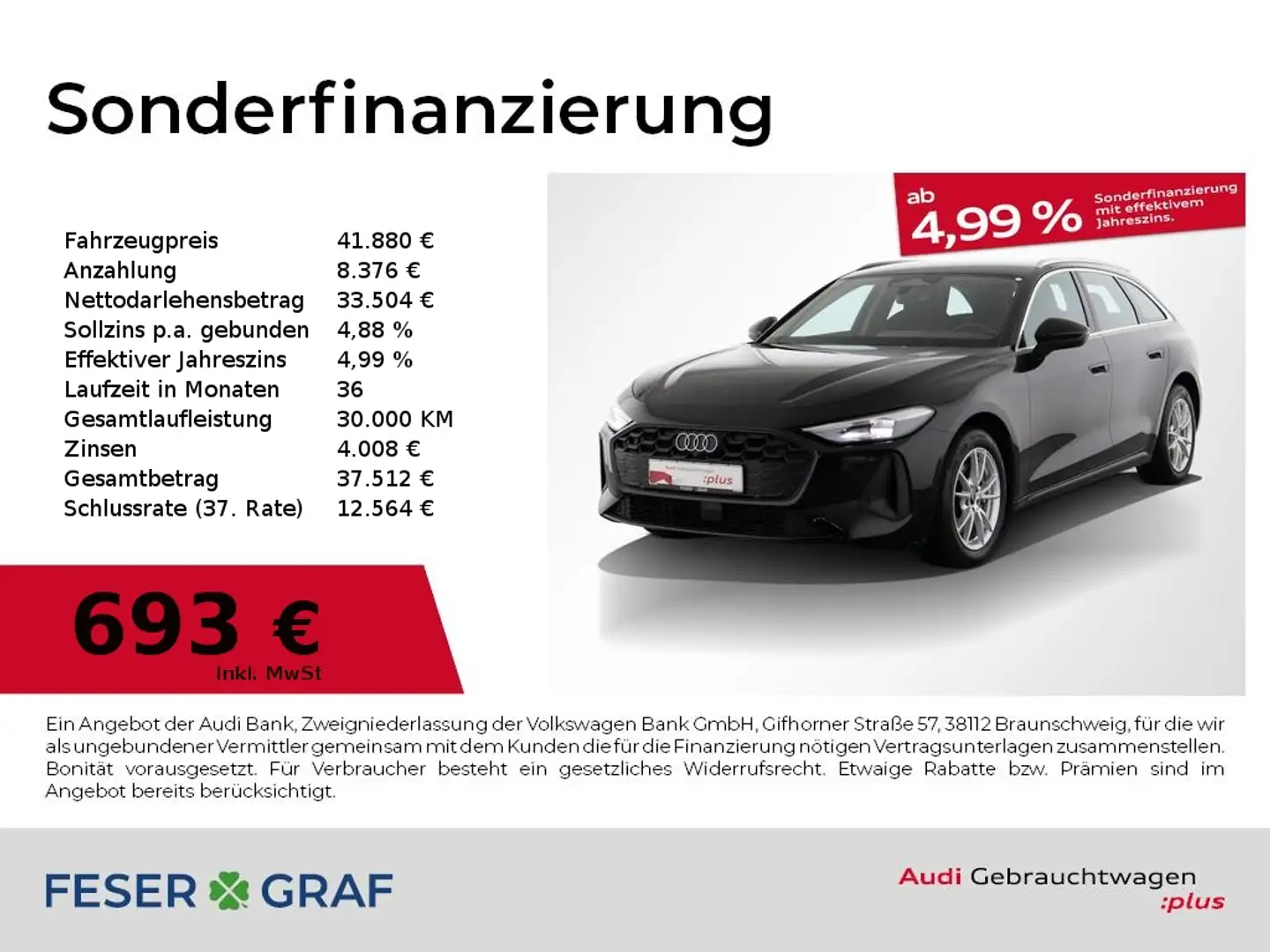 Audi A5 Avant (2) TFSI S tronic Vir. Cockpit/Navi Schwarz - 1