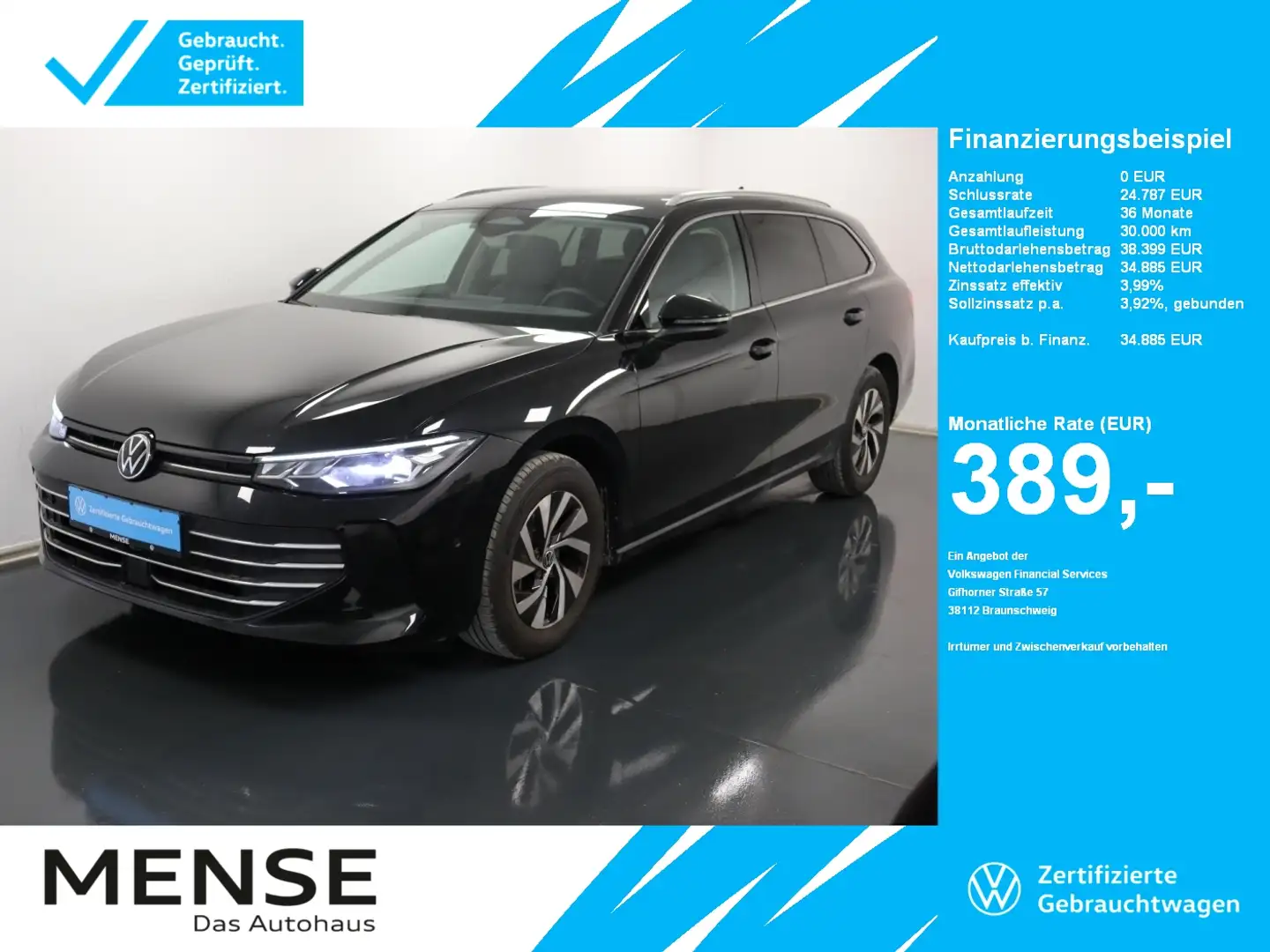 Volkswagen Passat Variant 1.5 eTSI DSG Business CarPlay|HUD Schwarz - 1