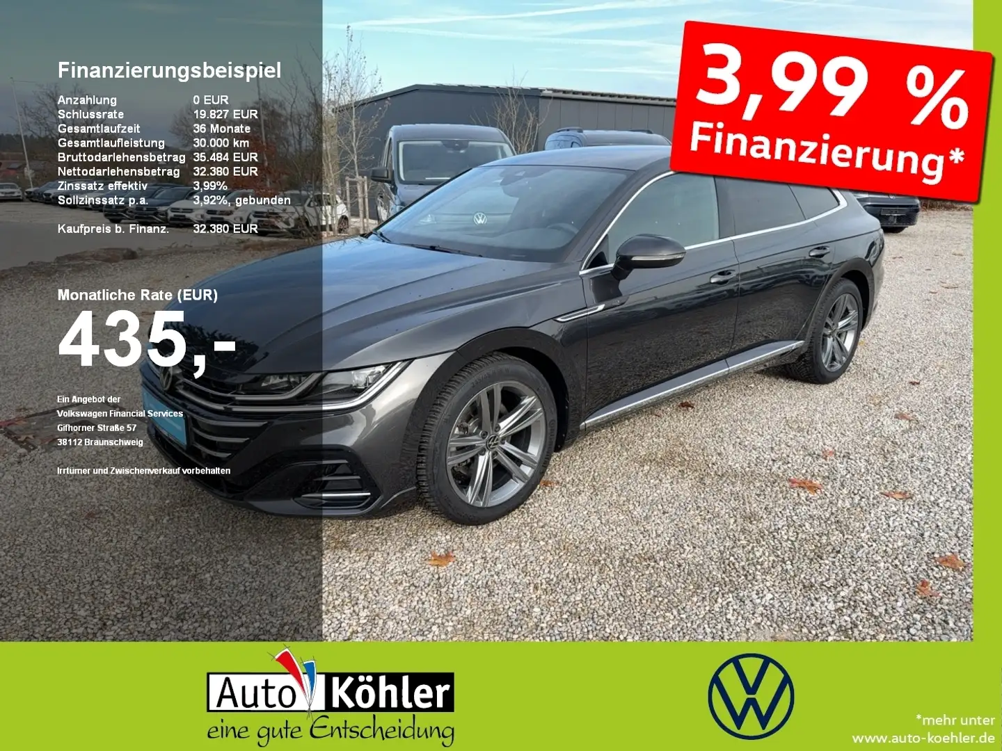 Volkswagen Arteon Shooting Brake TDI R-Line Matrix/AHK Grau - 1