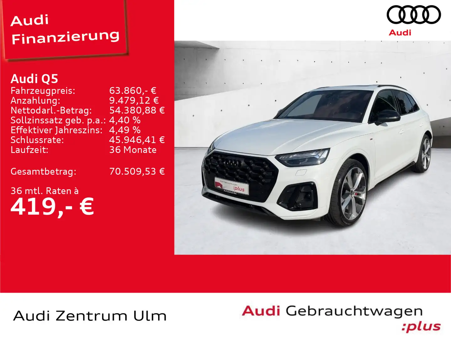 Audi Q5 S-Line business 55 TFSI qu 21 LEDER LUFT PANO Weiß - 1
