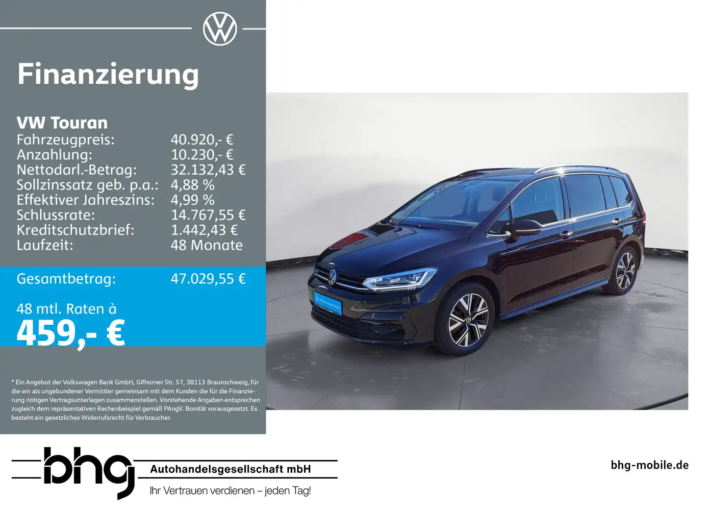 Volkswagen Touran 2.0 TDI SCR DSG Highline Schwarz - 1