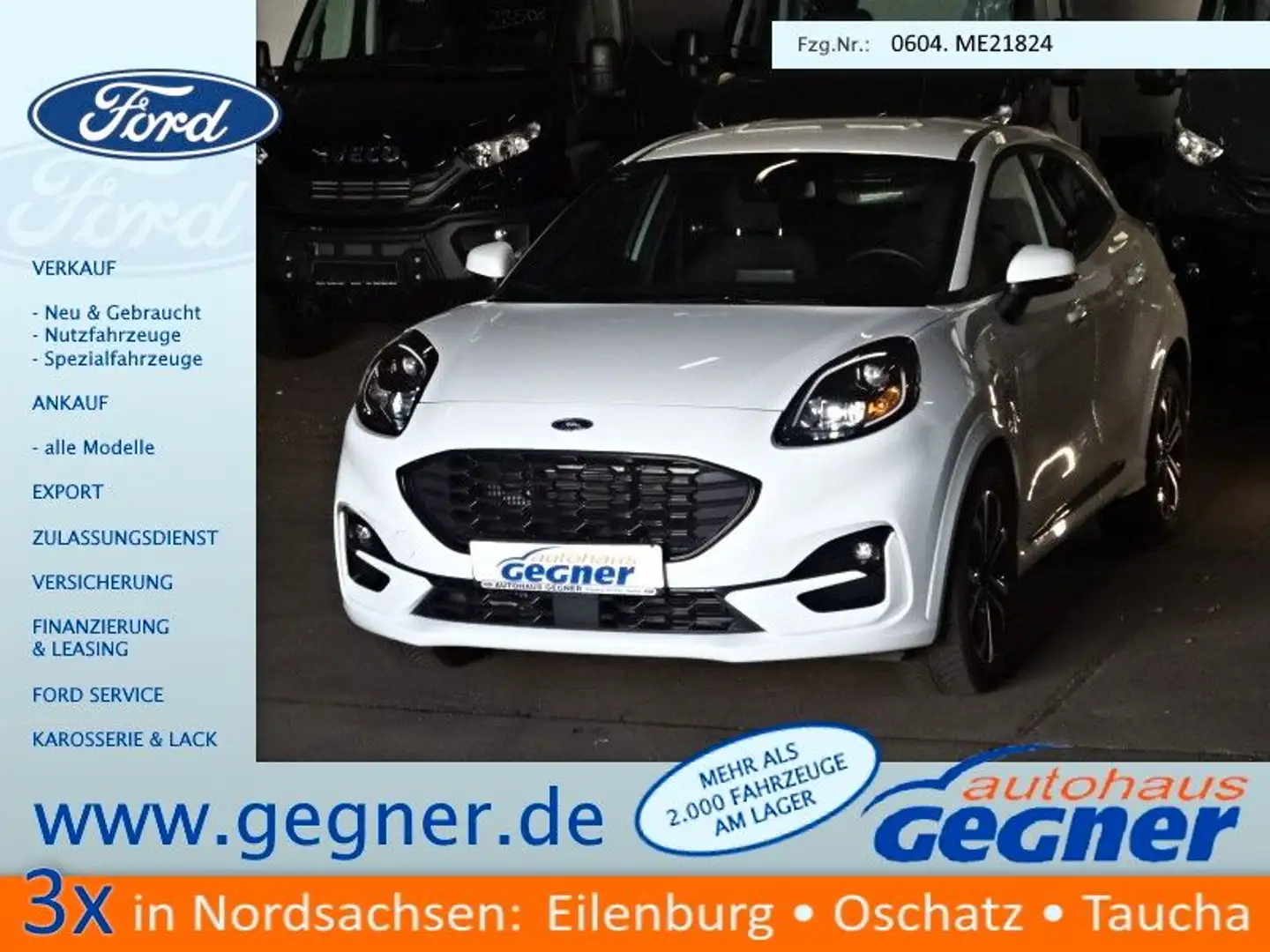Ford Puma ST-Line 1.0Ecob MH Aut. Navi Wipa Weiß - 1