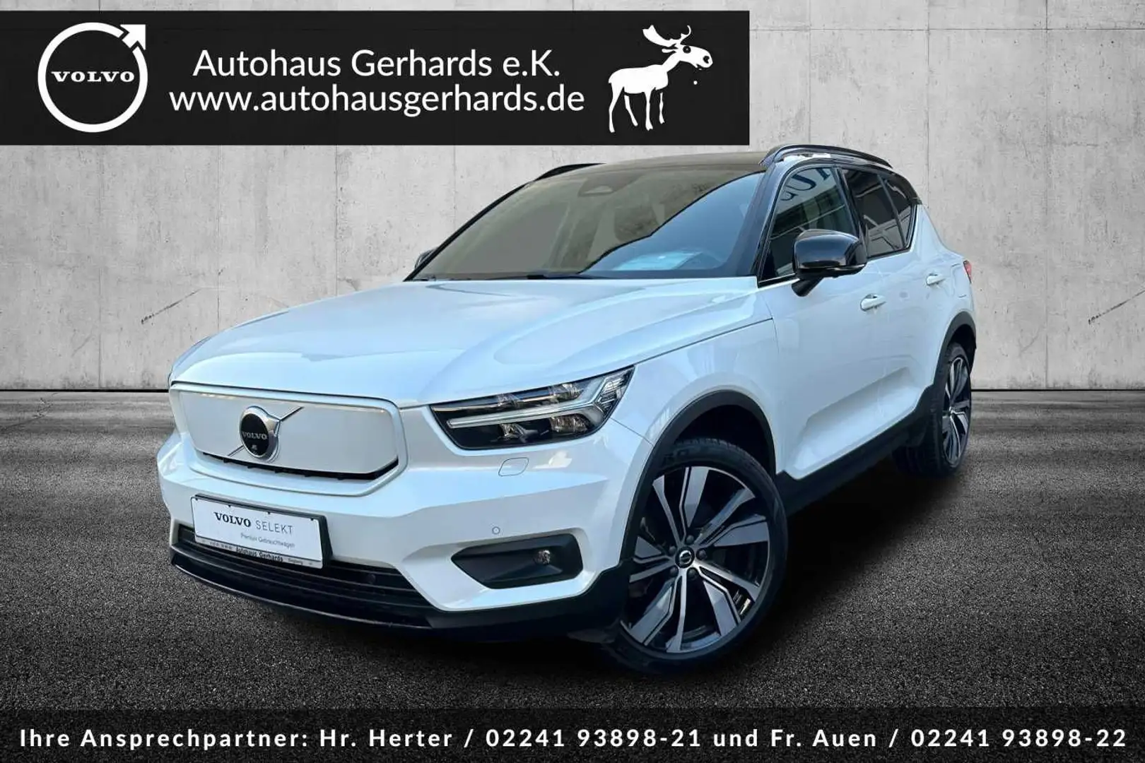 Volvo XC40 Pure Electric P8 AWD R-Design, Pano, AHK, A Weiß - 1