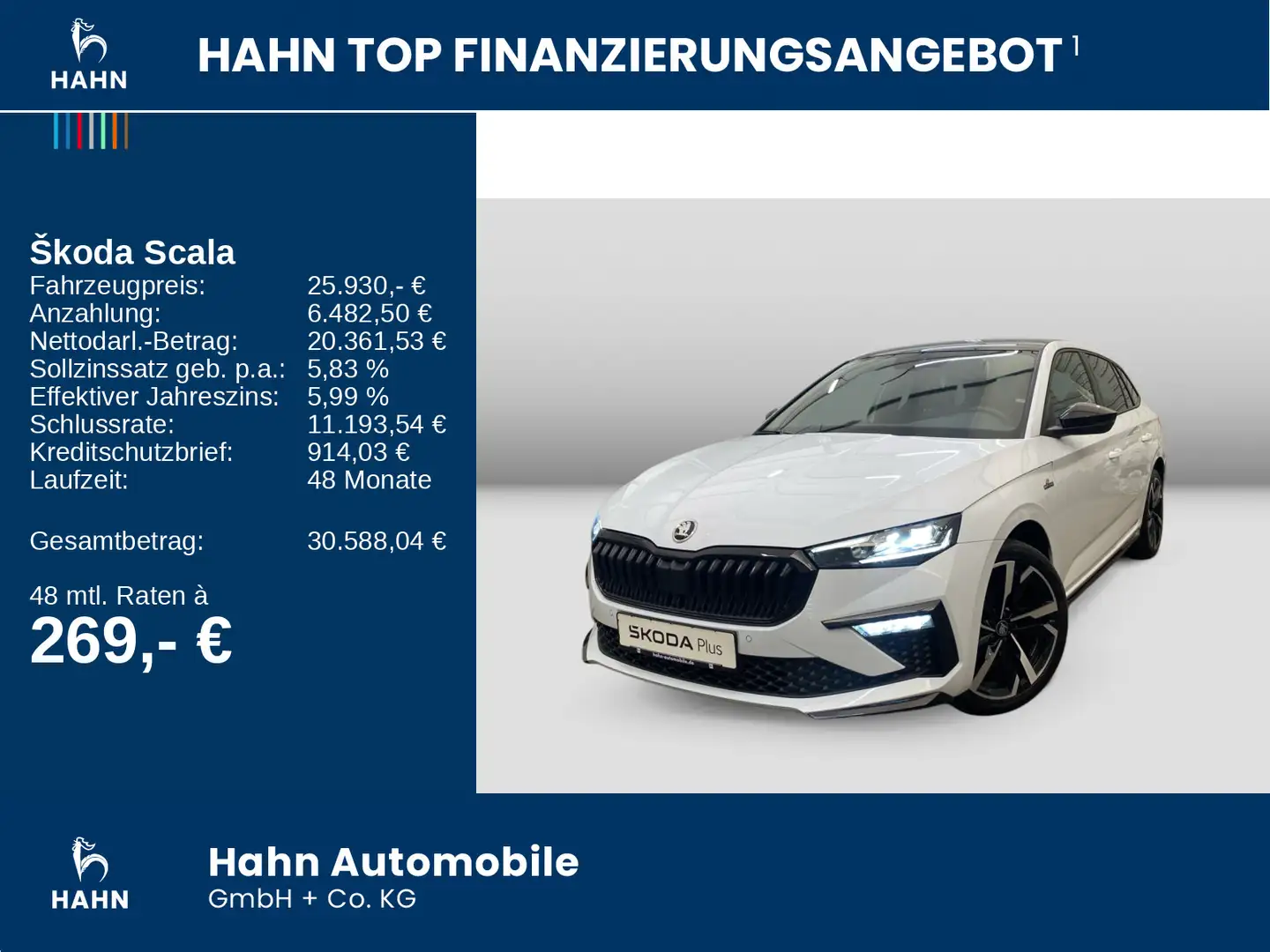 Skoda Scala 1.0TSI DSG Monte Carlo LED APP Pano Sitzh Weiß - 2