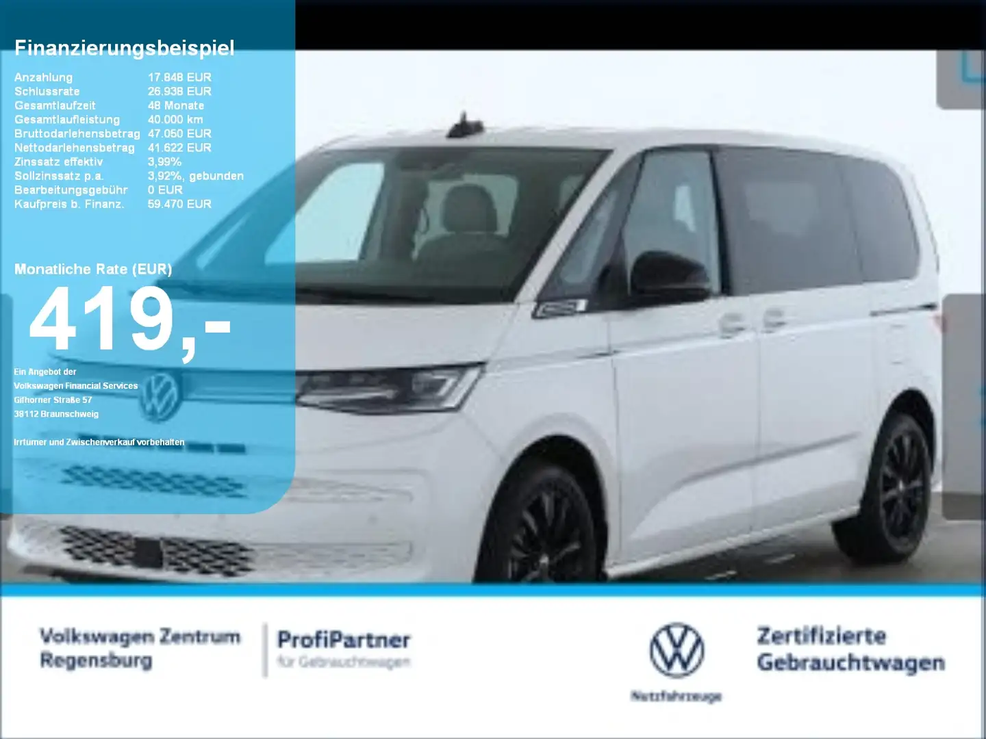 Volkswagen T7 Multivan Style DSG AHK STHZ RK HUD ACC Weiß - 1