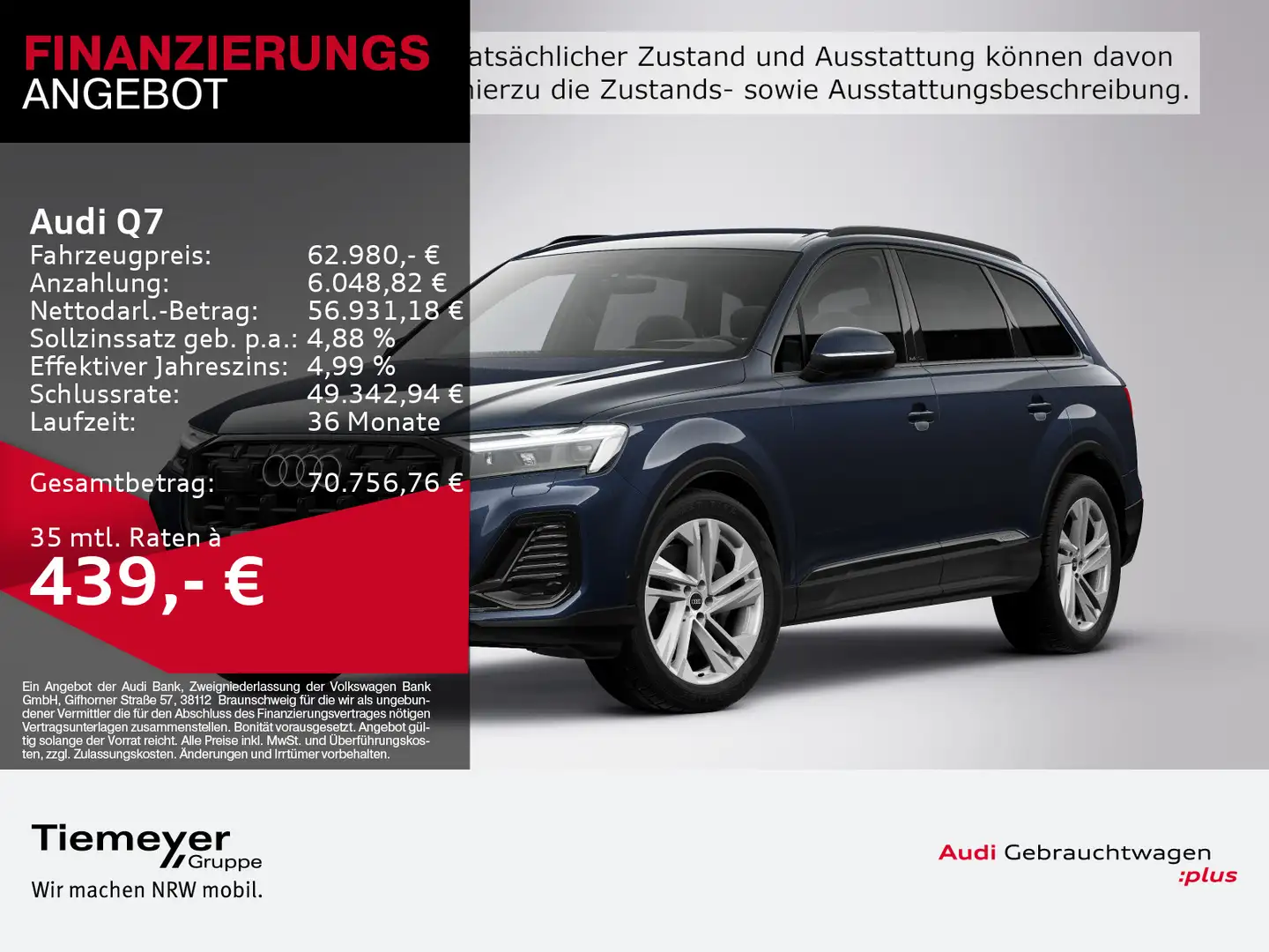 Audi Q7 45 TDI Q 7-SITZE LM20 AHK MATRIX HuD Blau - 1