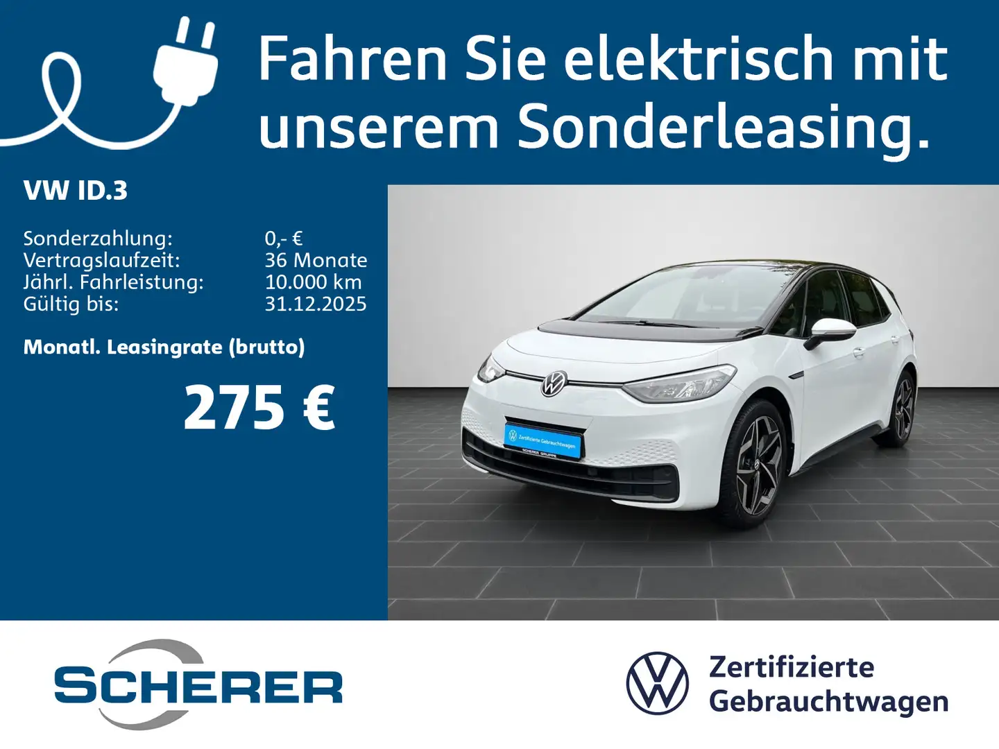 Volkswagen ID.3 Pro Performance, 58 kWh, DISCOVERPRO, SHZ, Weiß - 1