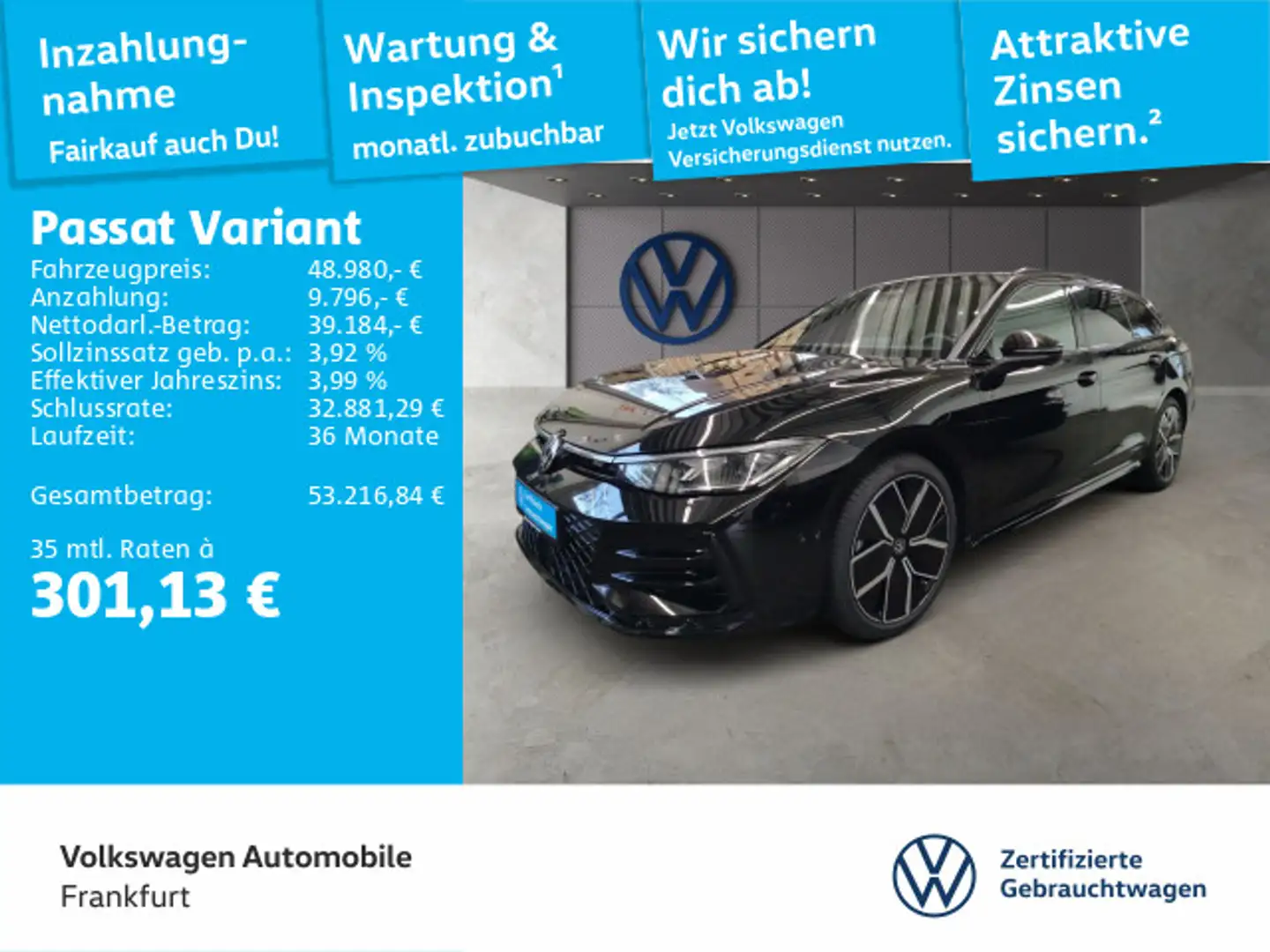 Volkswagen Passat Variant 2.0 TDI DSG 4Motion R-Line Navi I Schwarz - 1