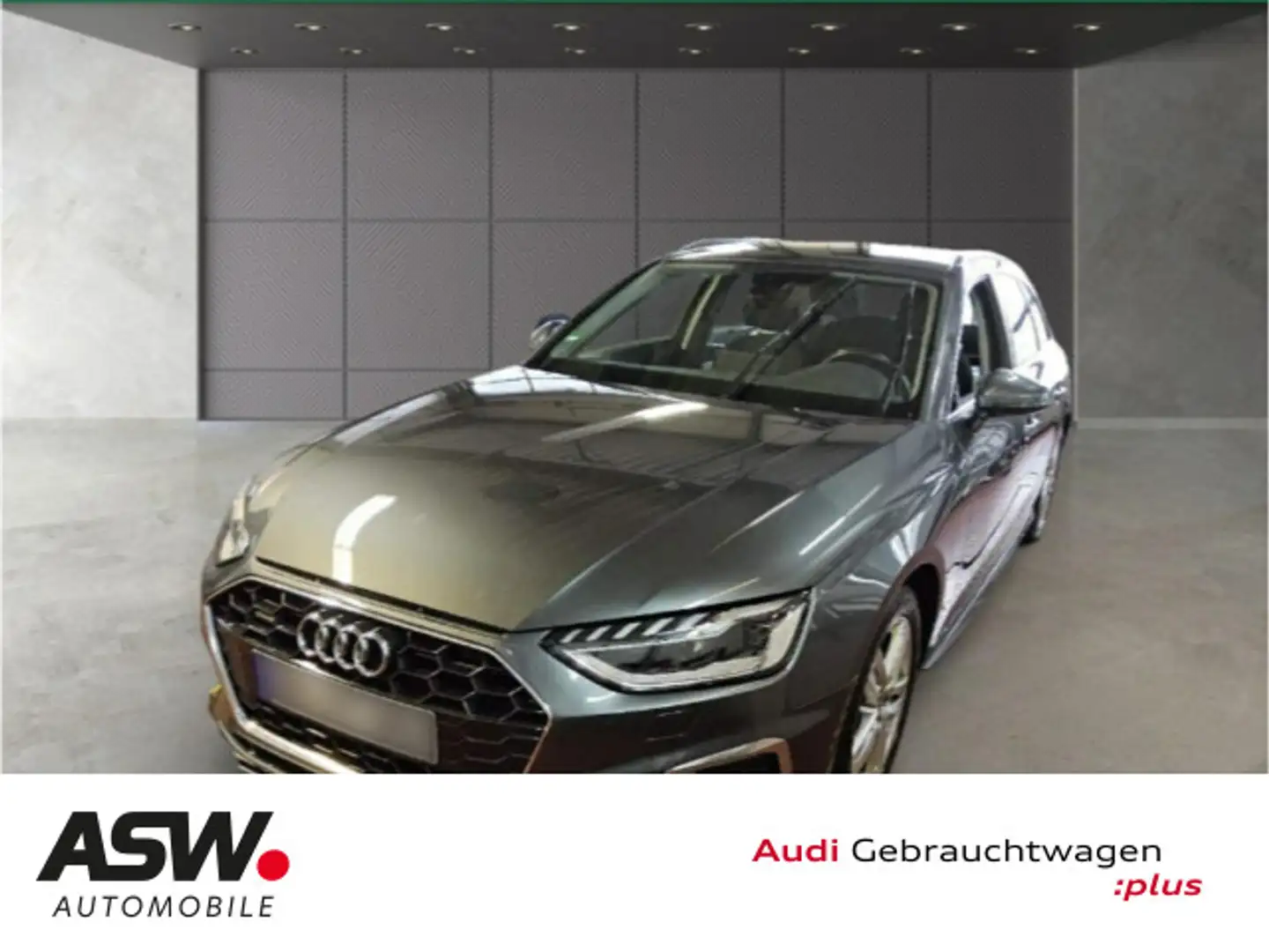 Audi A4 S line 40TDI quat Stron LED Nav RFK AHK Grau - 1