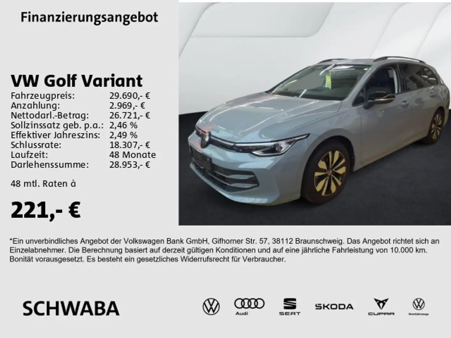 Volkswagen Golf Variant Life 1.5 eTSI DSG *LED*AHK*ACC*16"* Grau - 1
