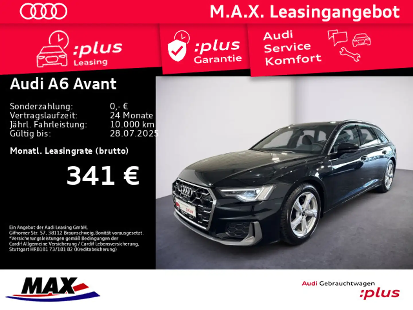 Audi A6 40 TDI QUATT S LINE MATRIX+PANO+KAMERA+ Schwarz - 1