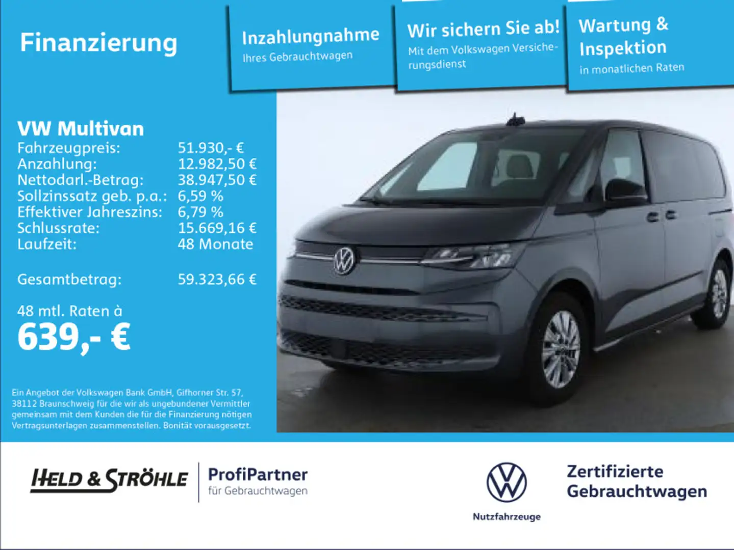 Volkswagen T7 Multivan Life 2.0TDI 7S AHK LED NAVI RFK 5J.GAR. Grau - 1