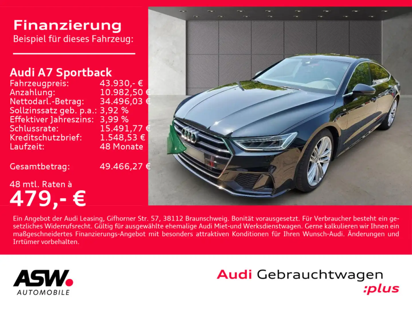 Audi A7 45TFSI S line quattro NAVI LED B&O Schwarz - 1
