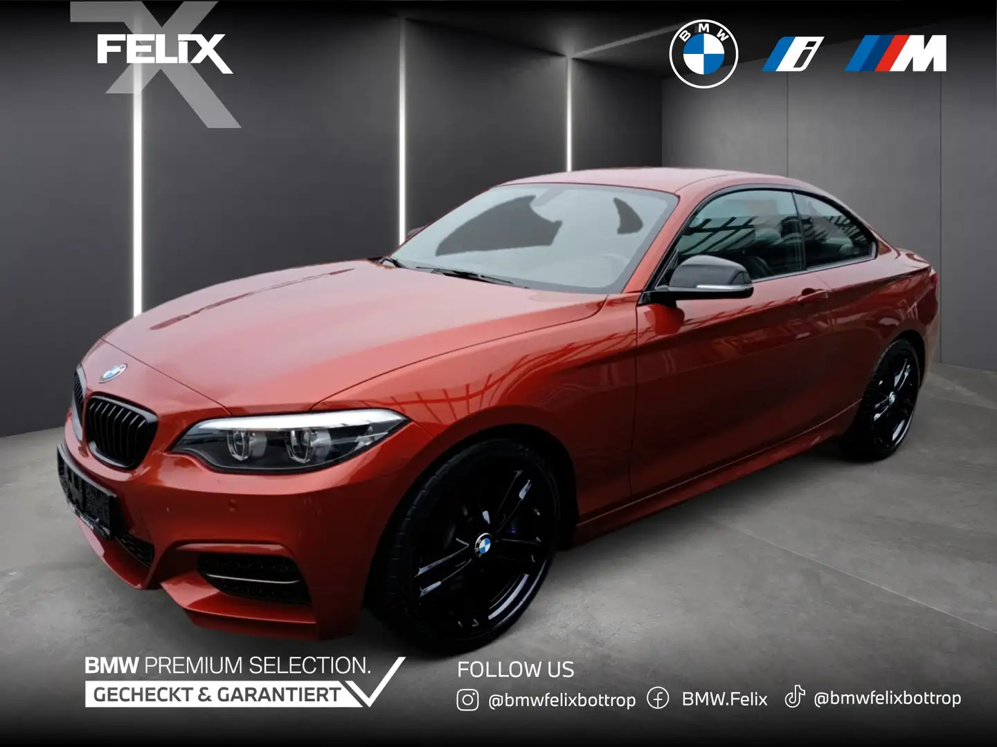 BMW 240 M240i Coupé M SPORT+HiFi+NAVI PRO+HIFI+DAB+WIRELES Oranžová - 1